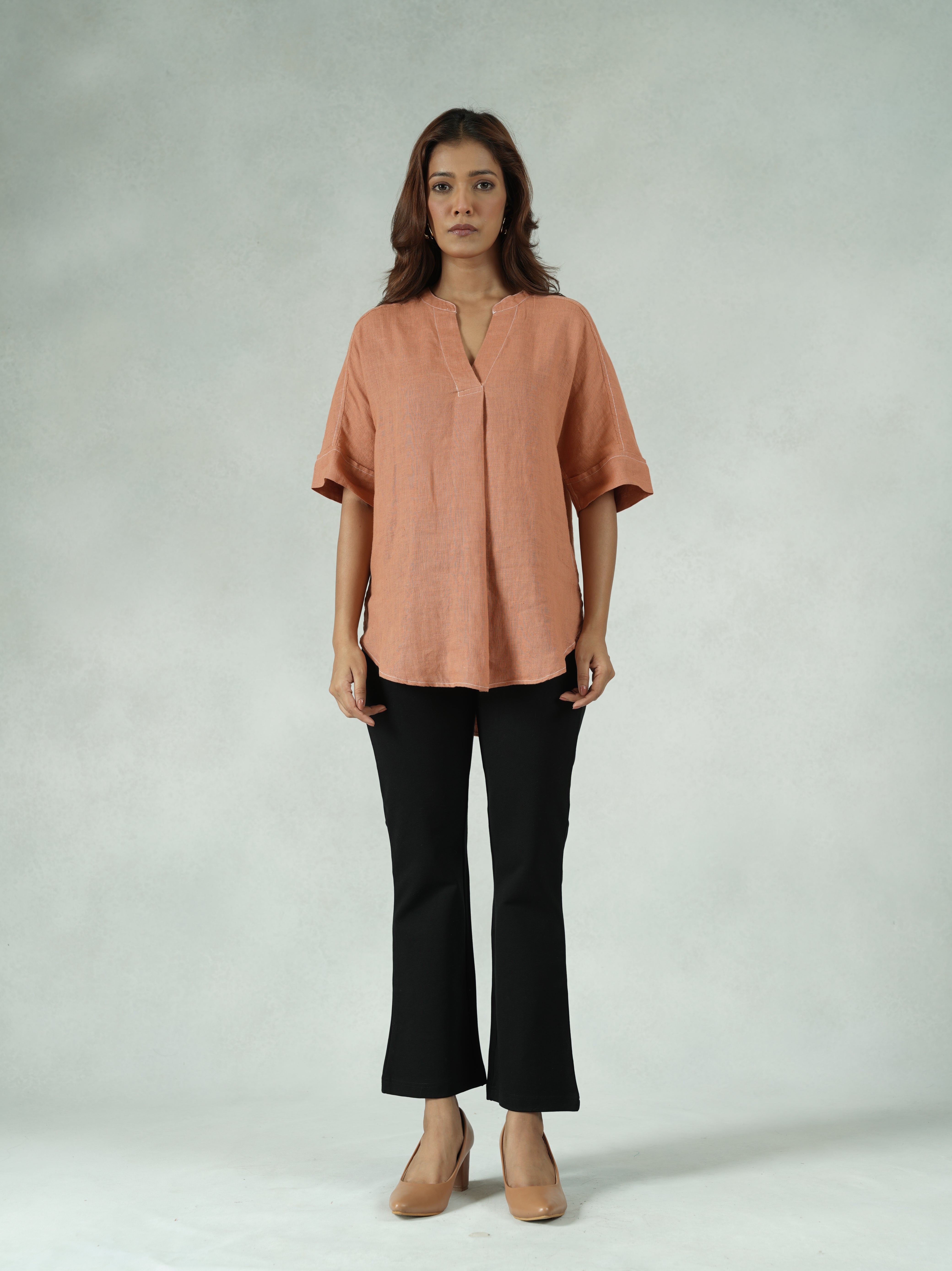Linen-Rich Drop Shoulder Tunic