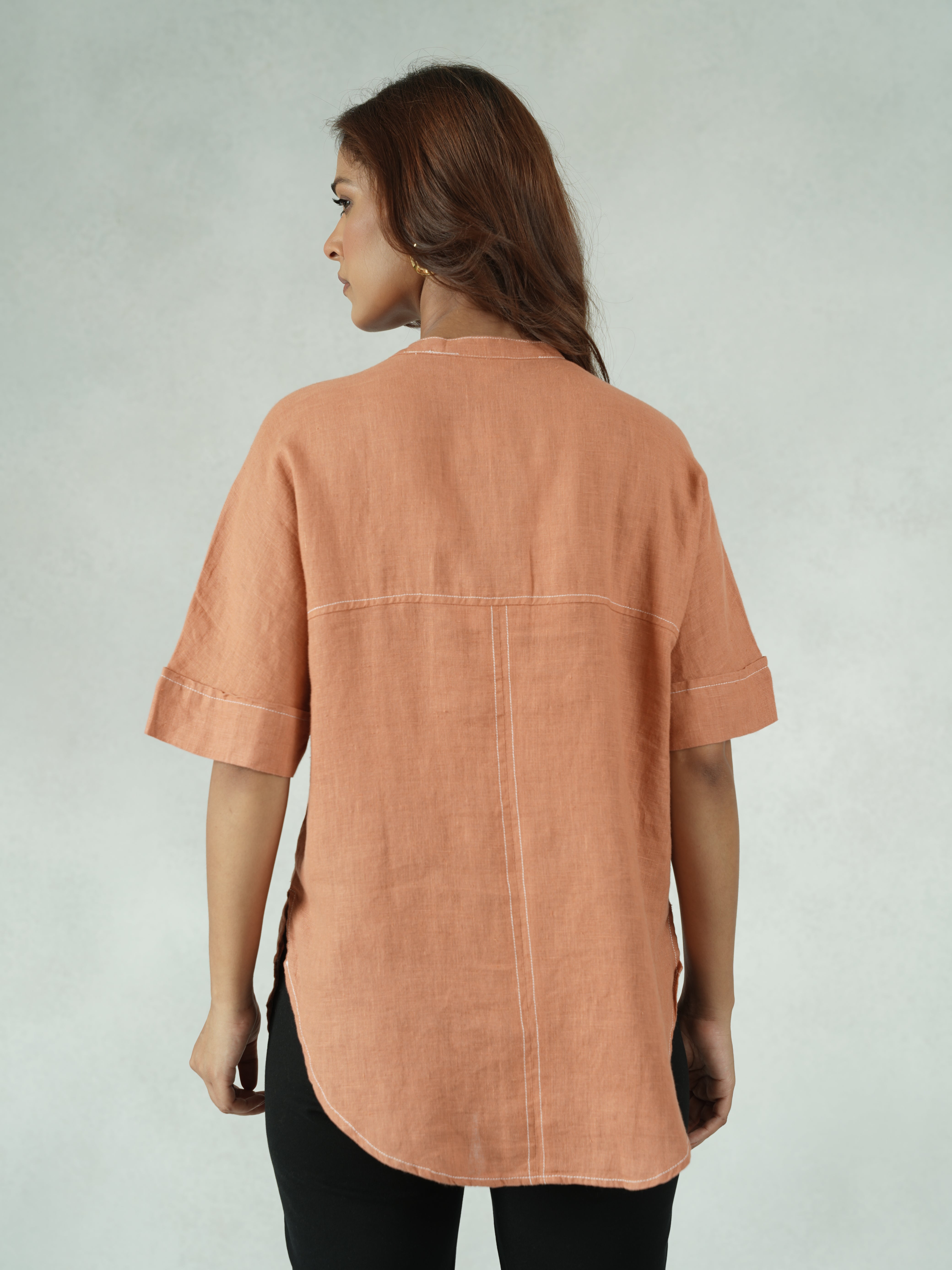 Linen-Rich Drop Shoulder Tunic
