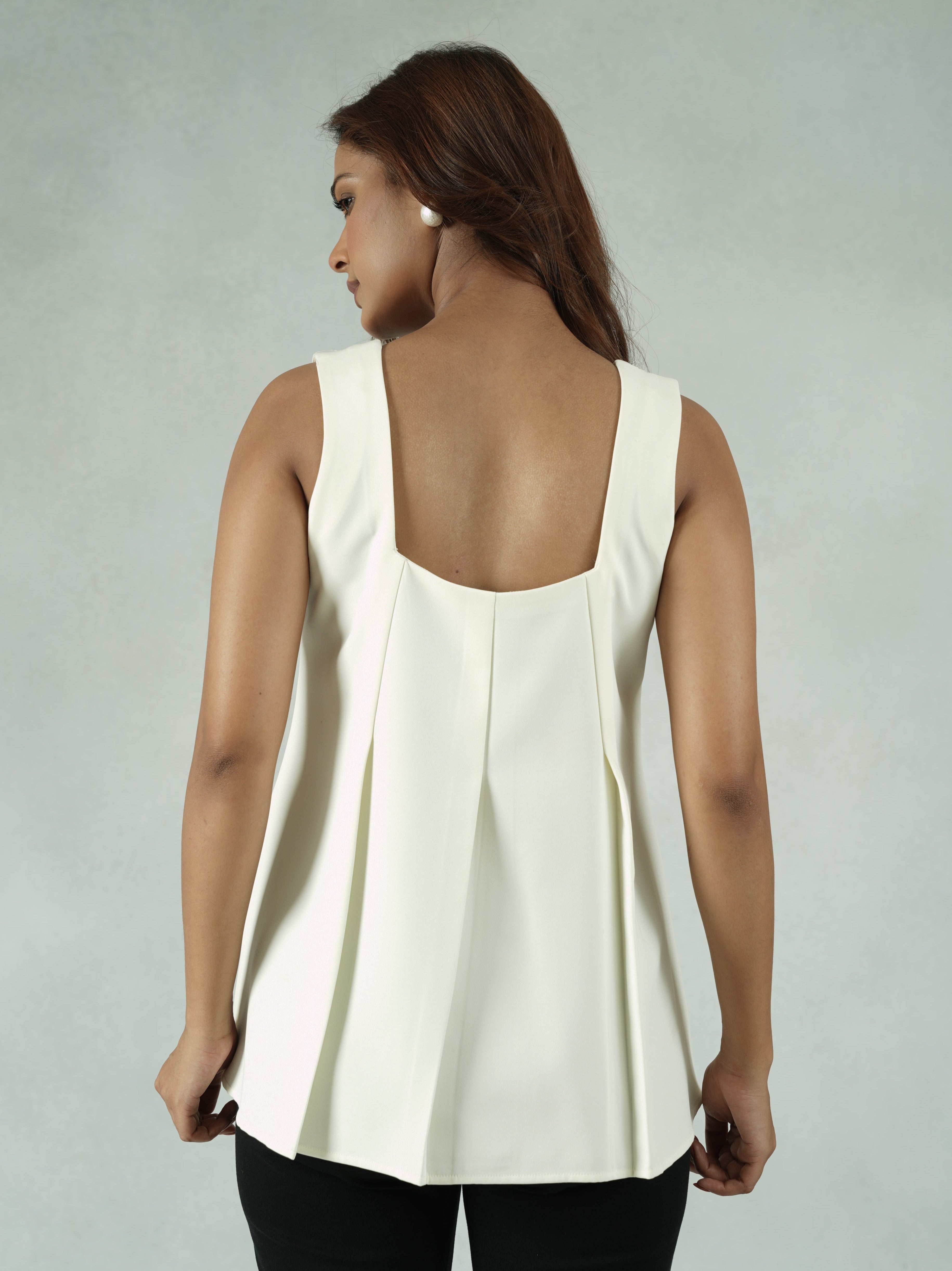 Crystal-Embellished Pleated Top