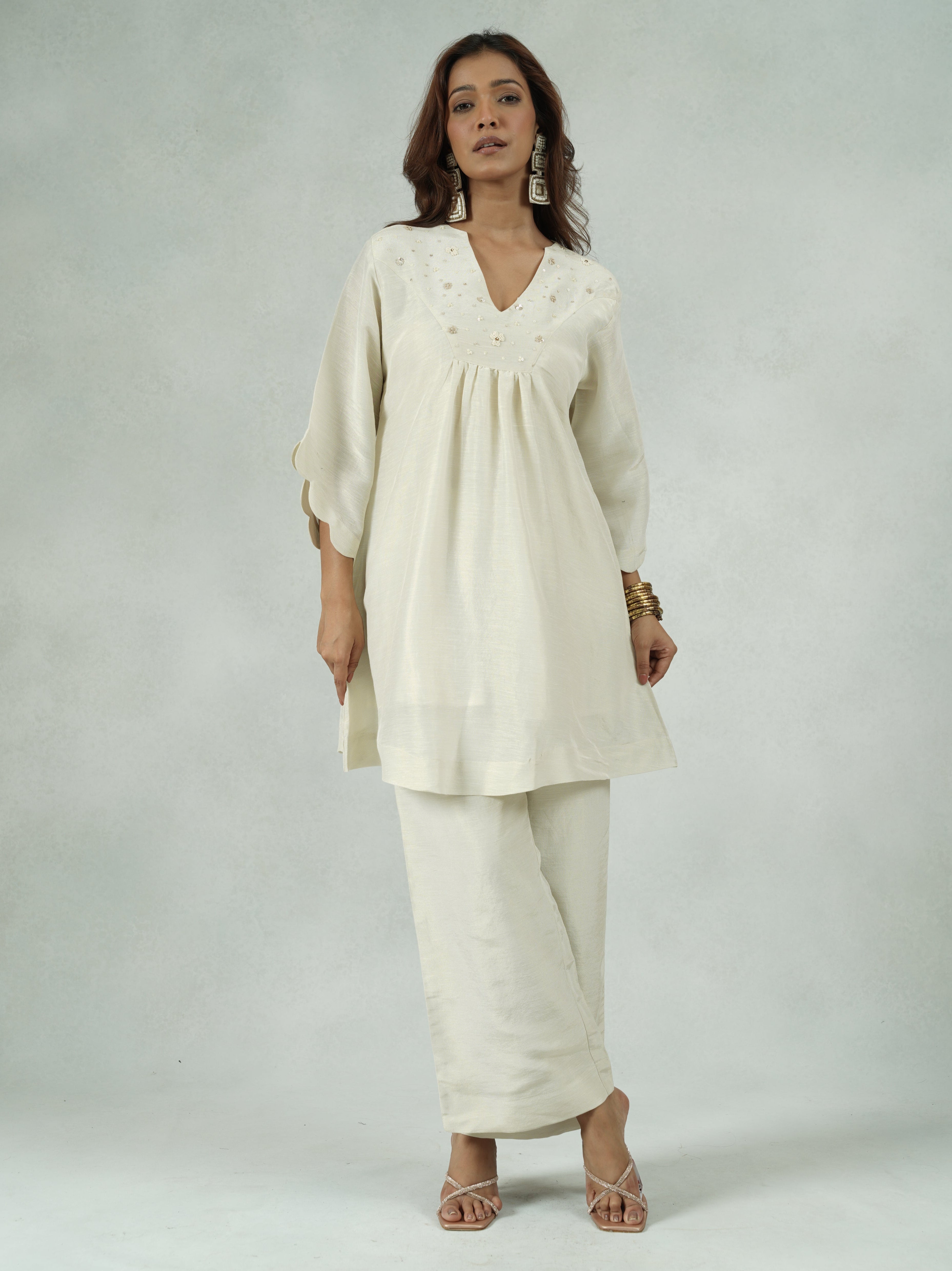 Off-White Linen-Blend Co-ord Set