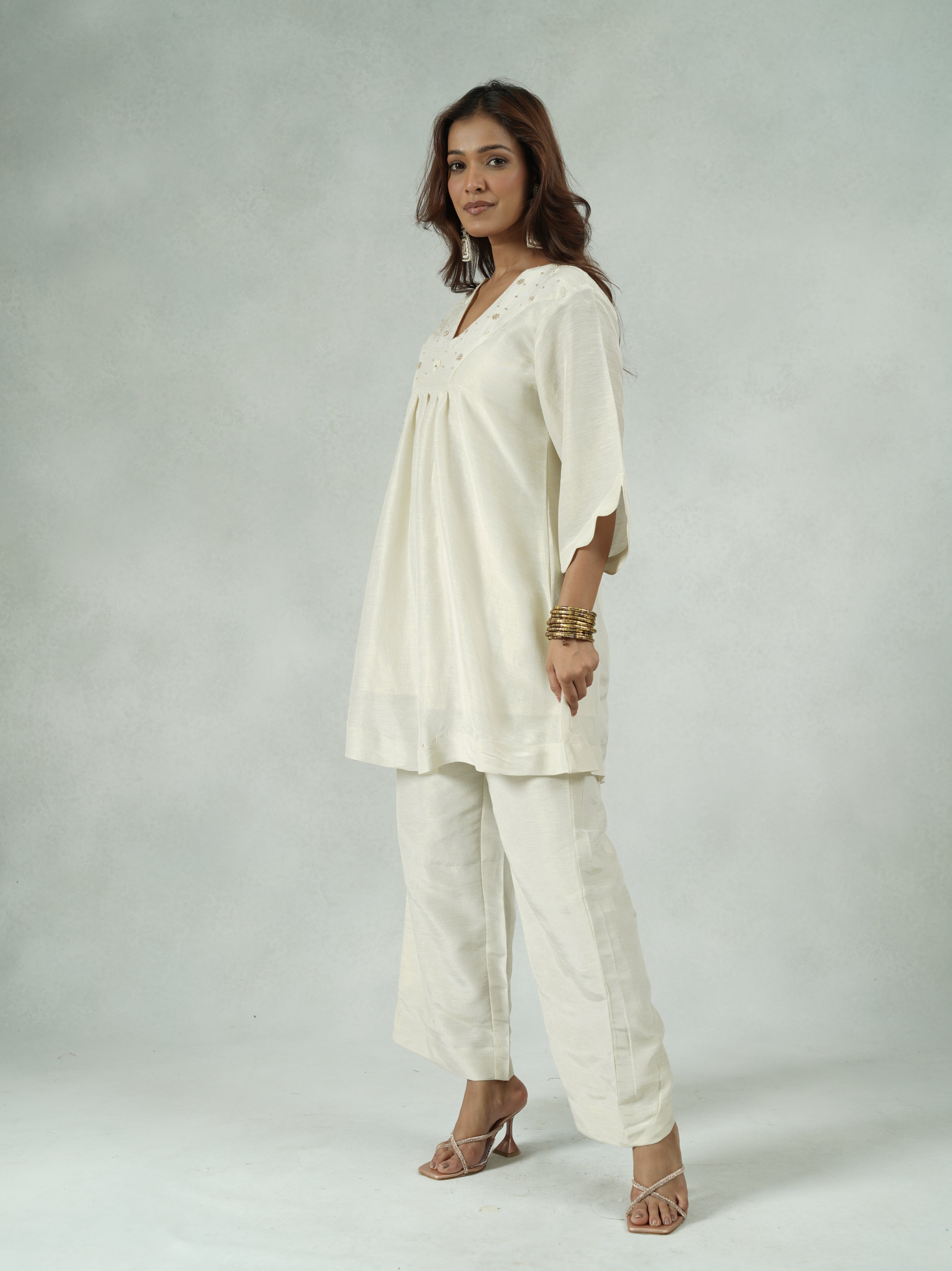 Off-White Linen-Blend Co-ord Set