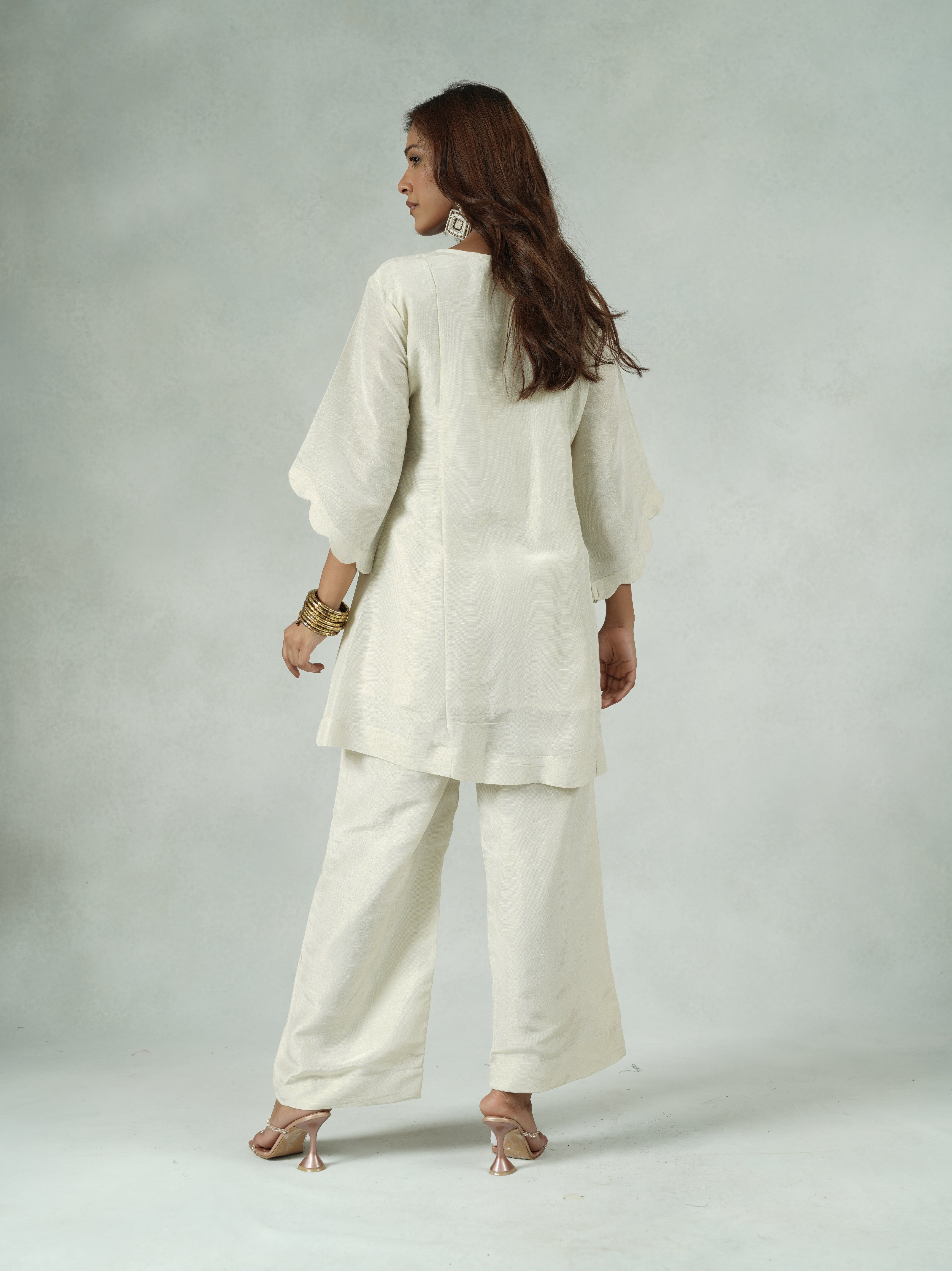 Off-White Linen-Blend Co-ord Set