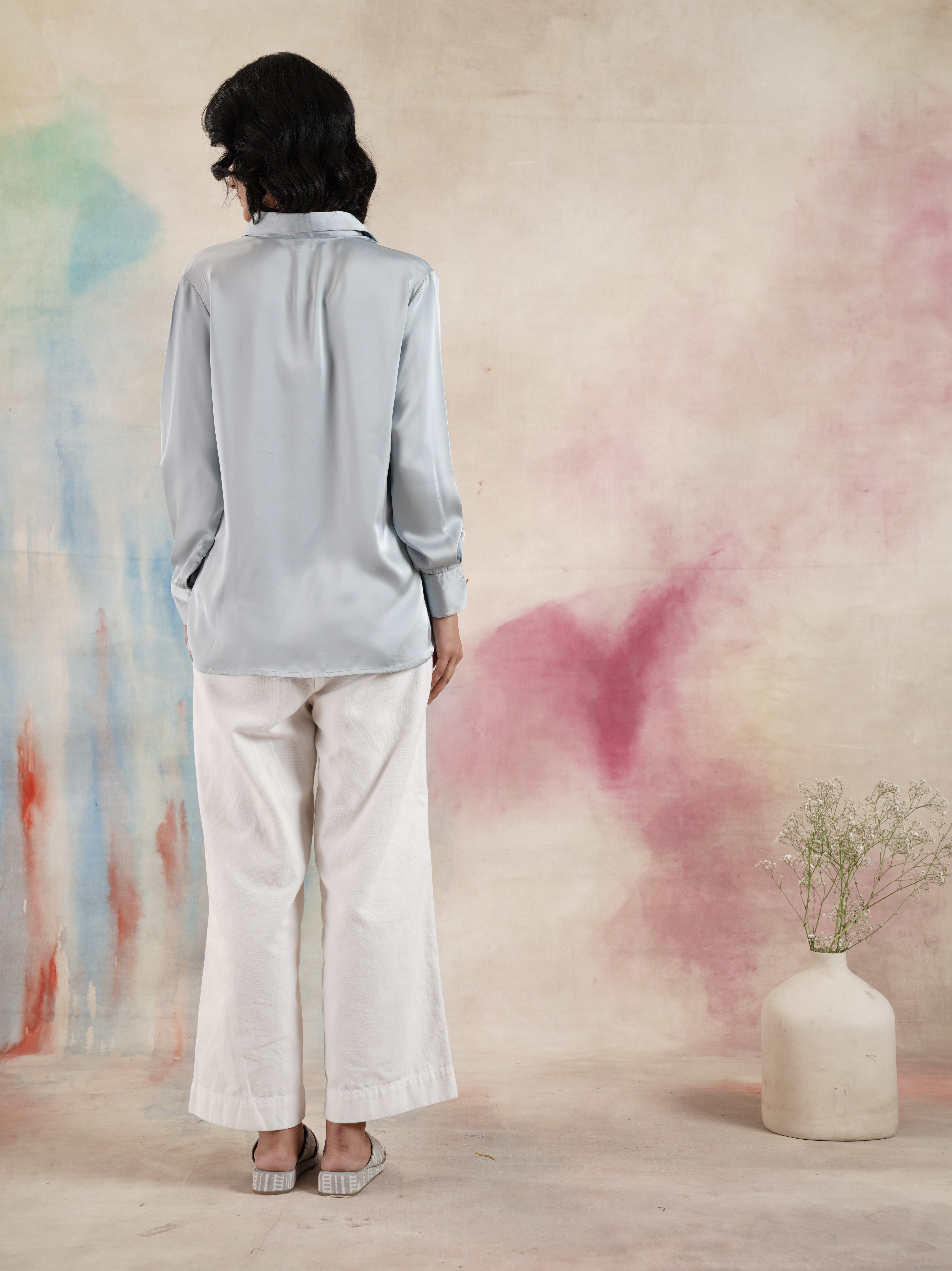 Women's Full Sleeves Blue Shirt
