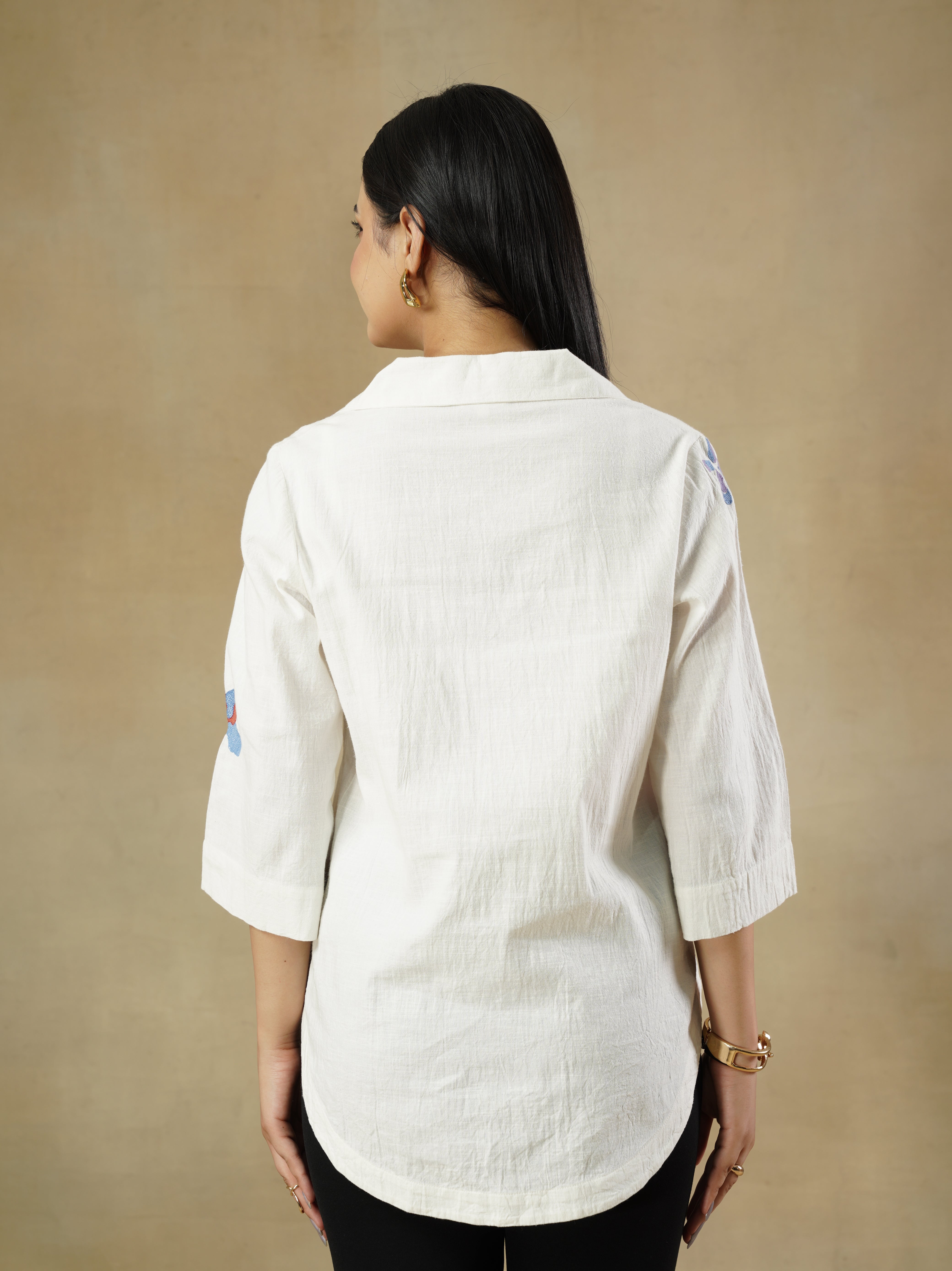 White Cotton Embroidered Tunic