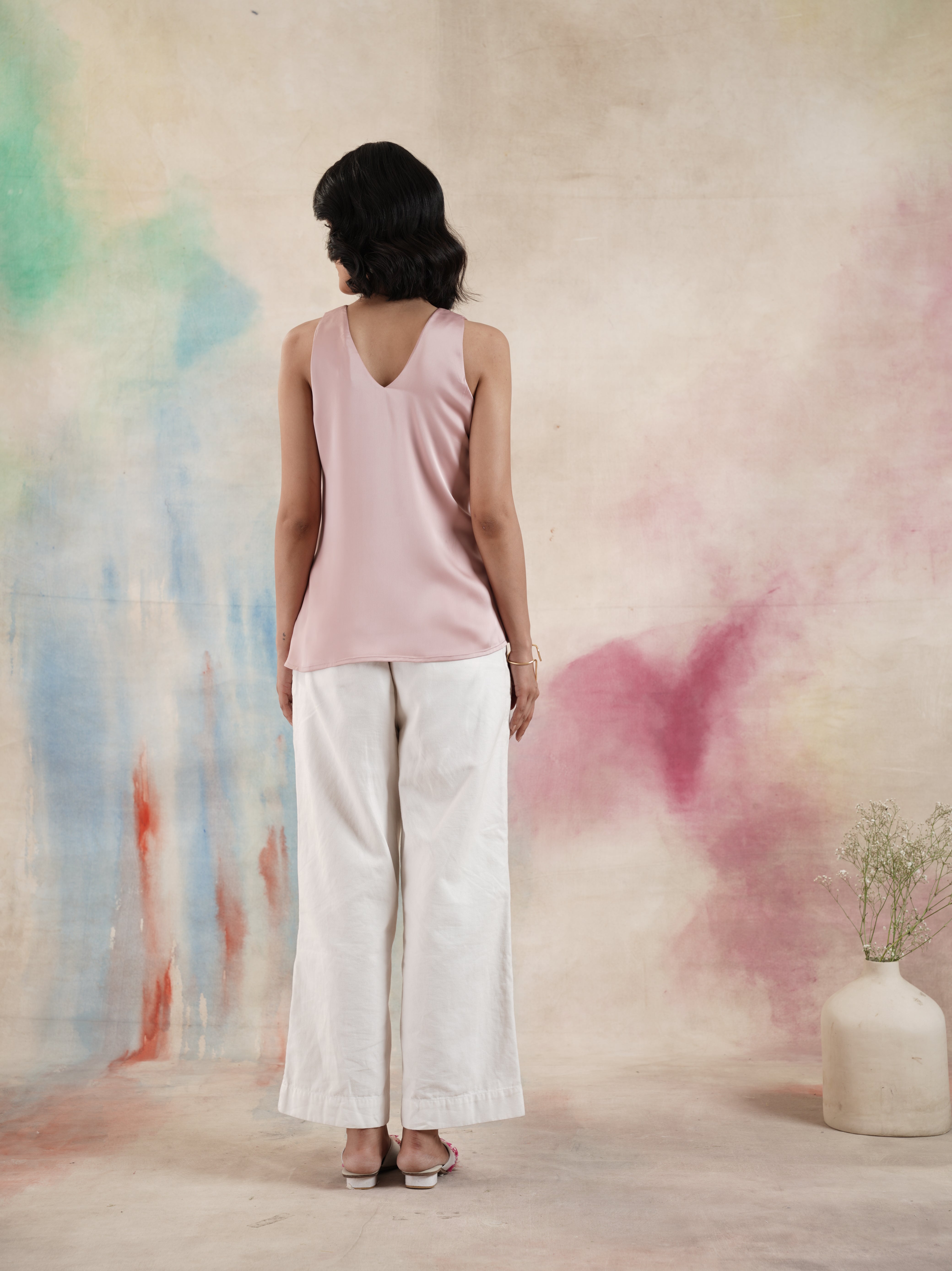 Women's Pink Sleeveless Top