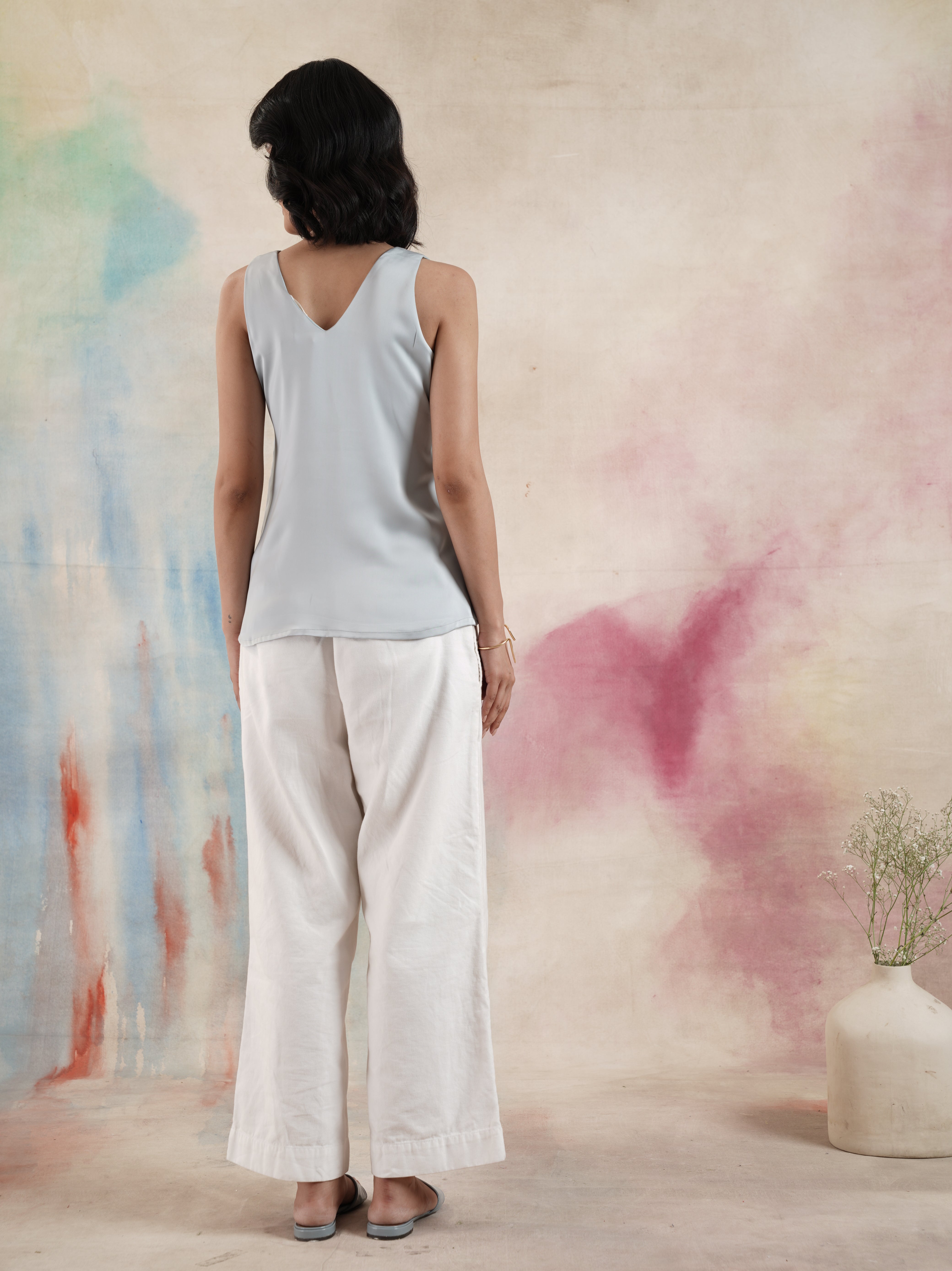 Women's Blue Sleeveless Top