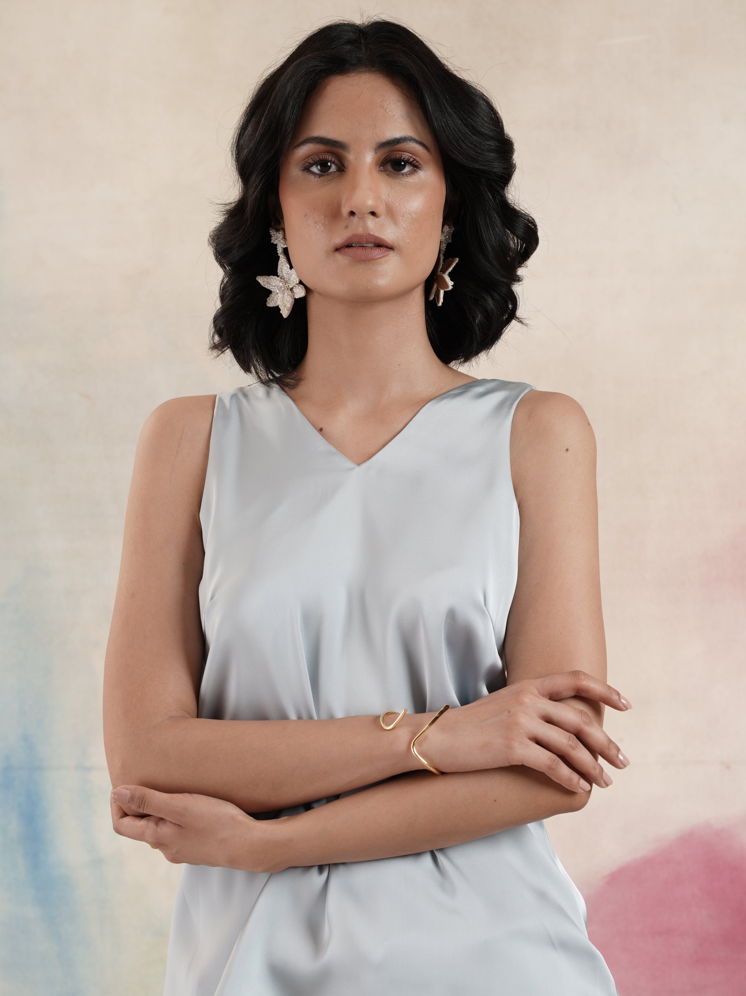 Women's Blue Sleeveless Top