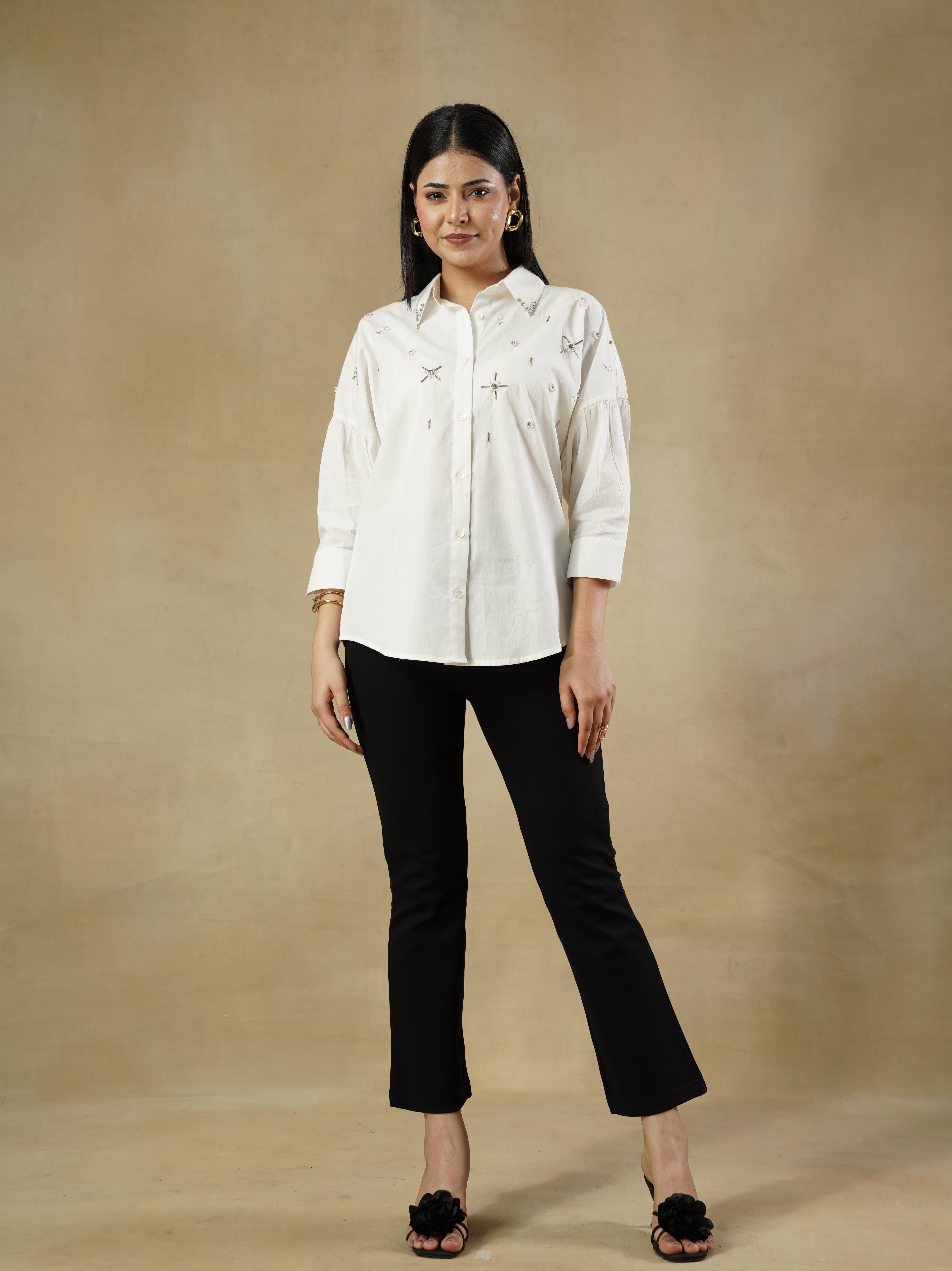 Celestial Embellished Cotton Shirt