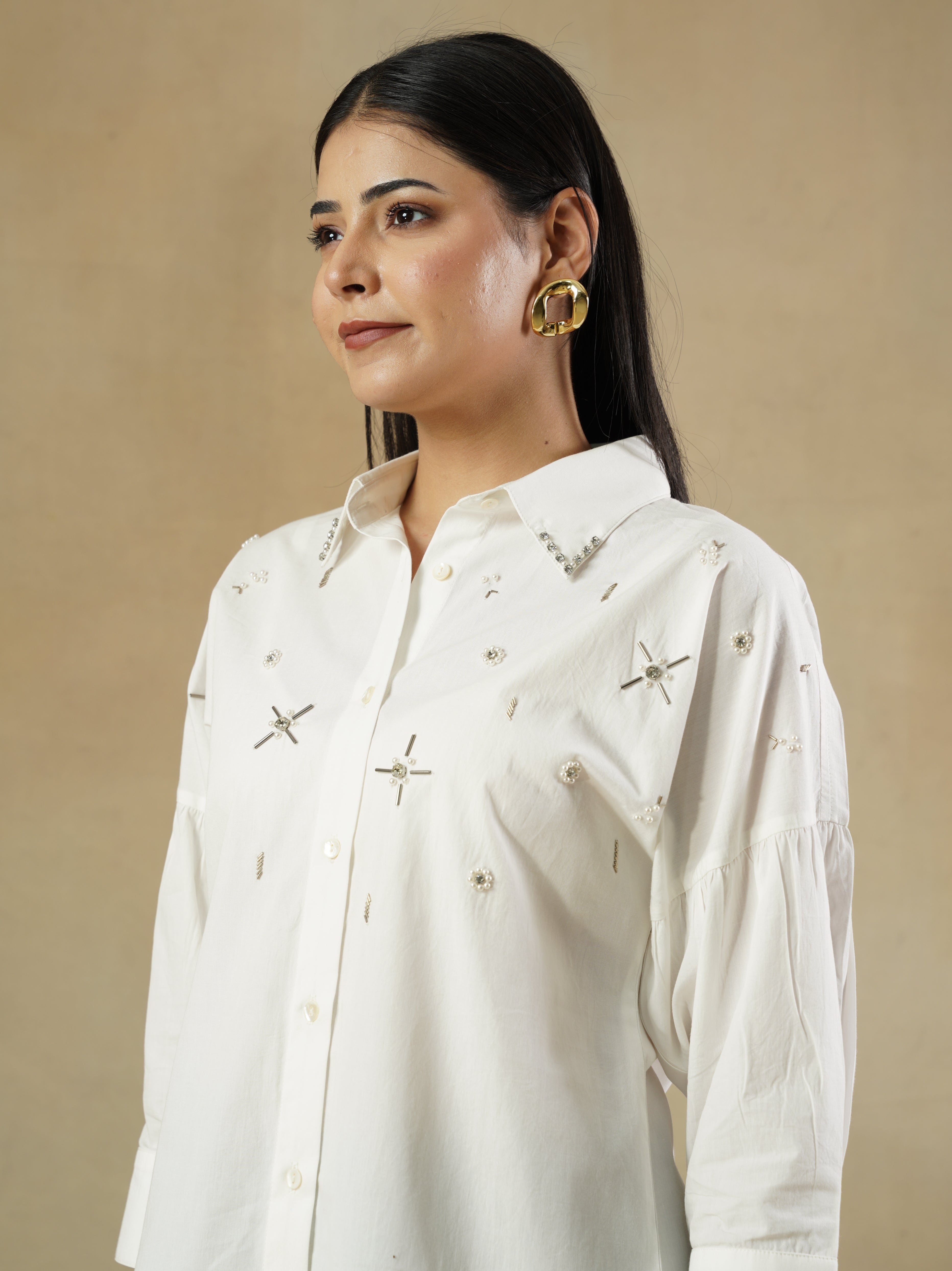 Celestial Embellished Cotton Shirt