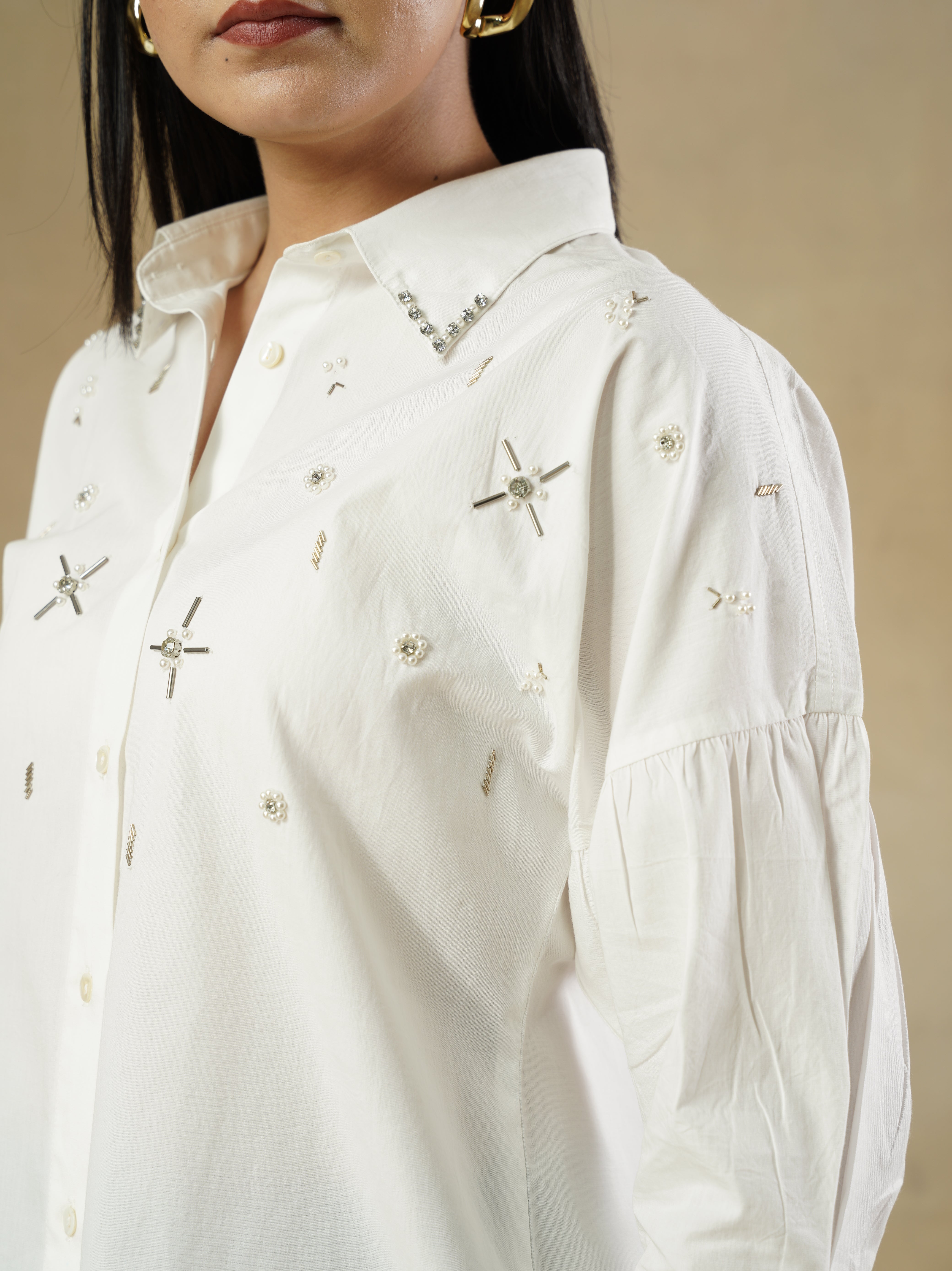 Celestial Embellished Cotton Shirt