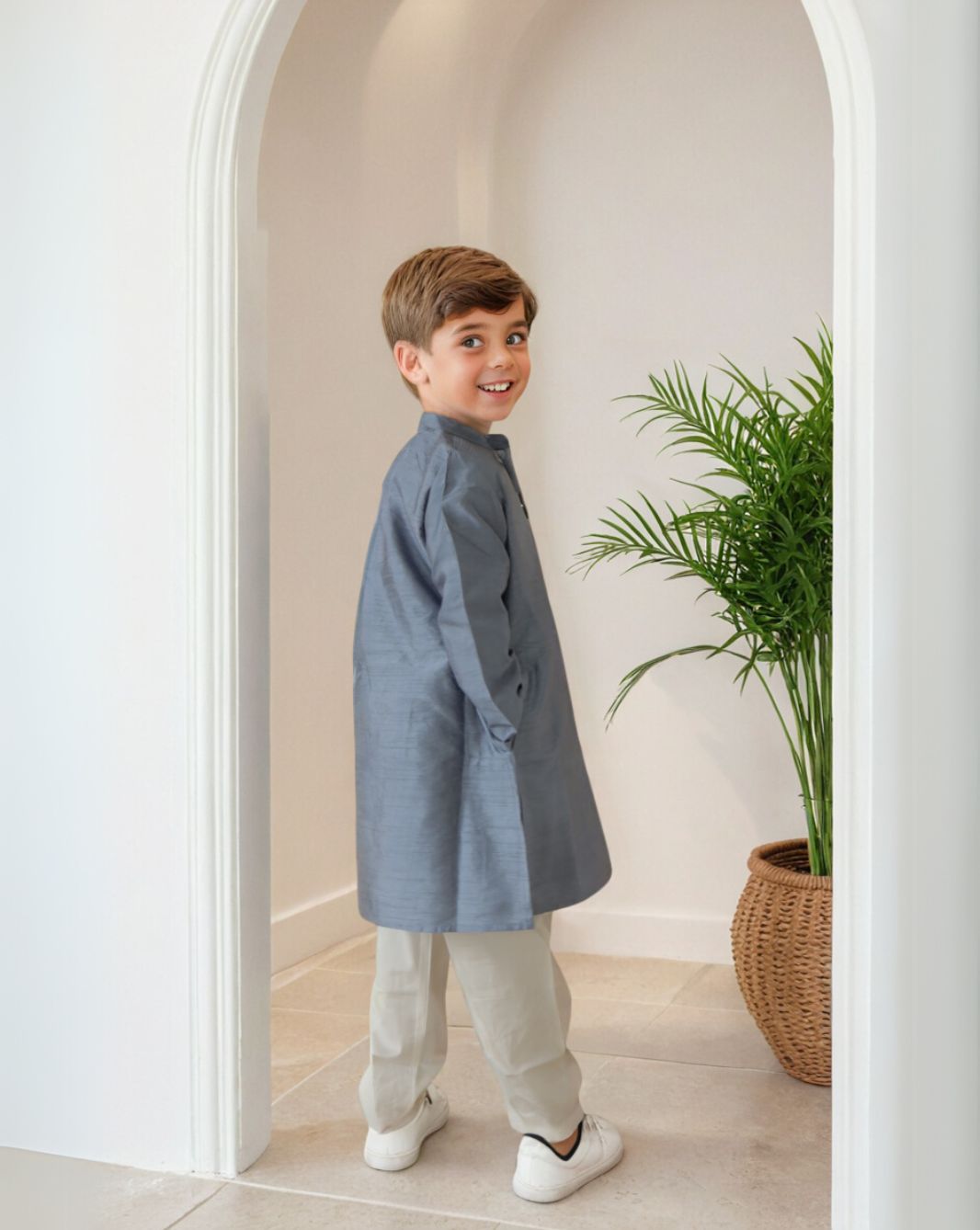 Boy's Blue Ethnic Kurta Set