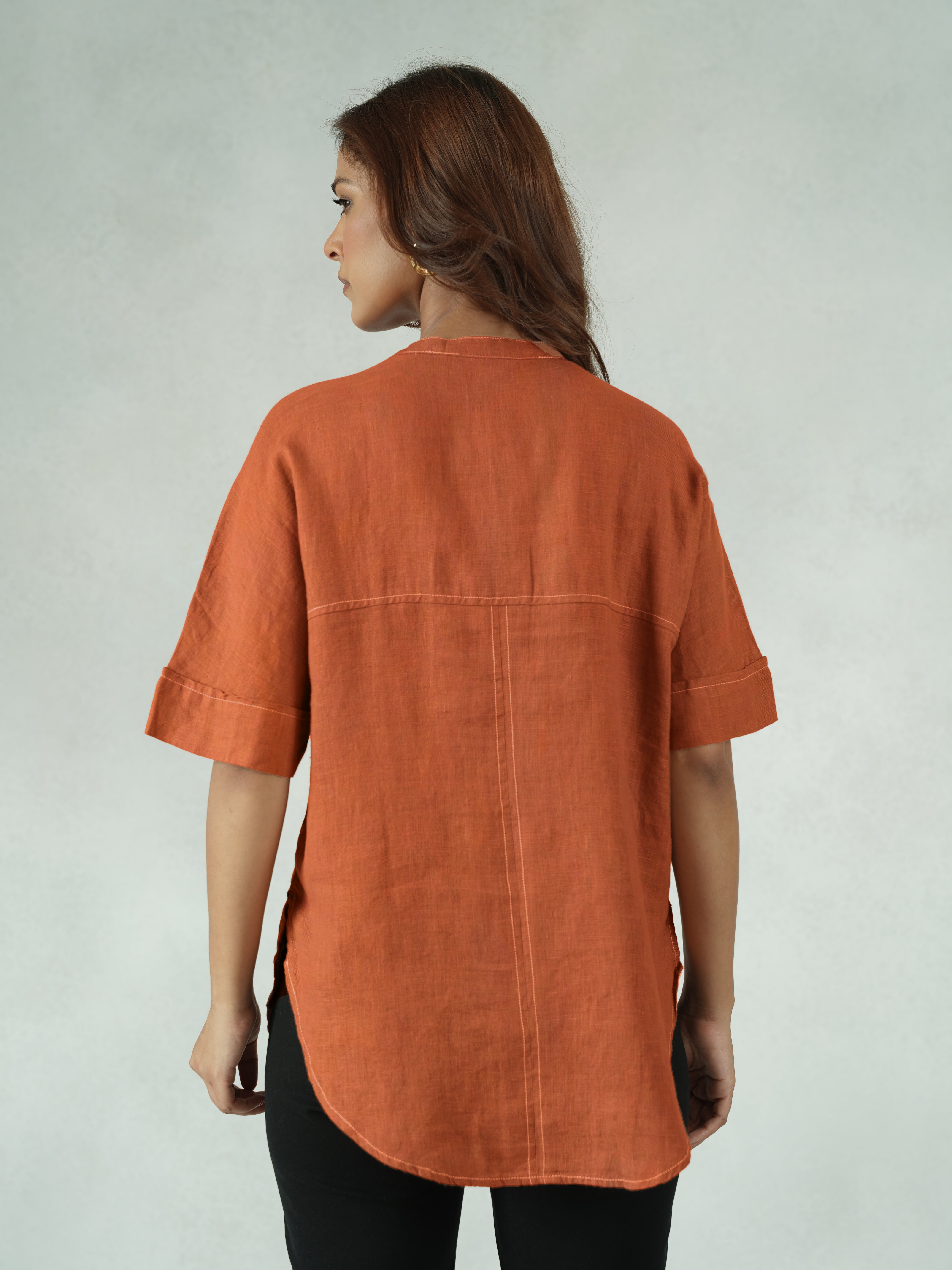 Linen-Rich Drop Shoulder Tunic