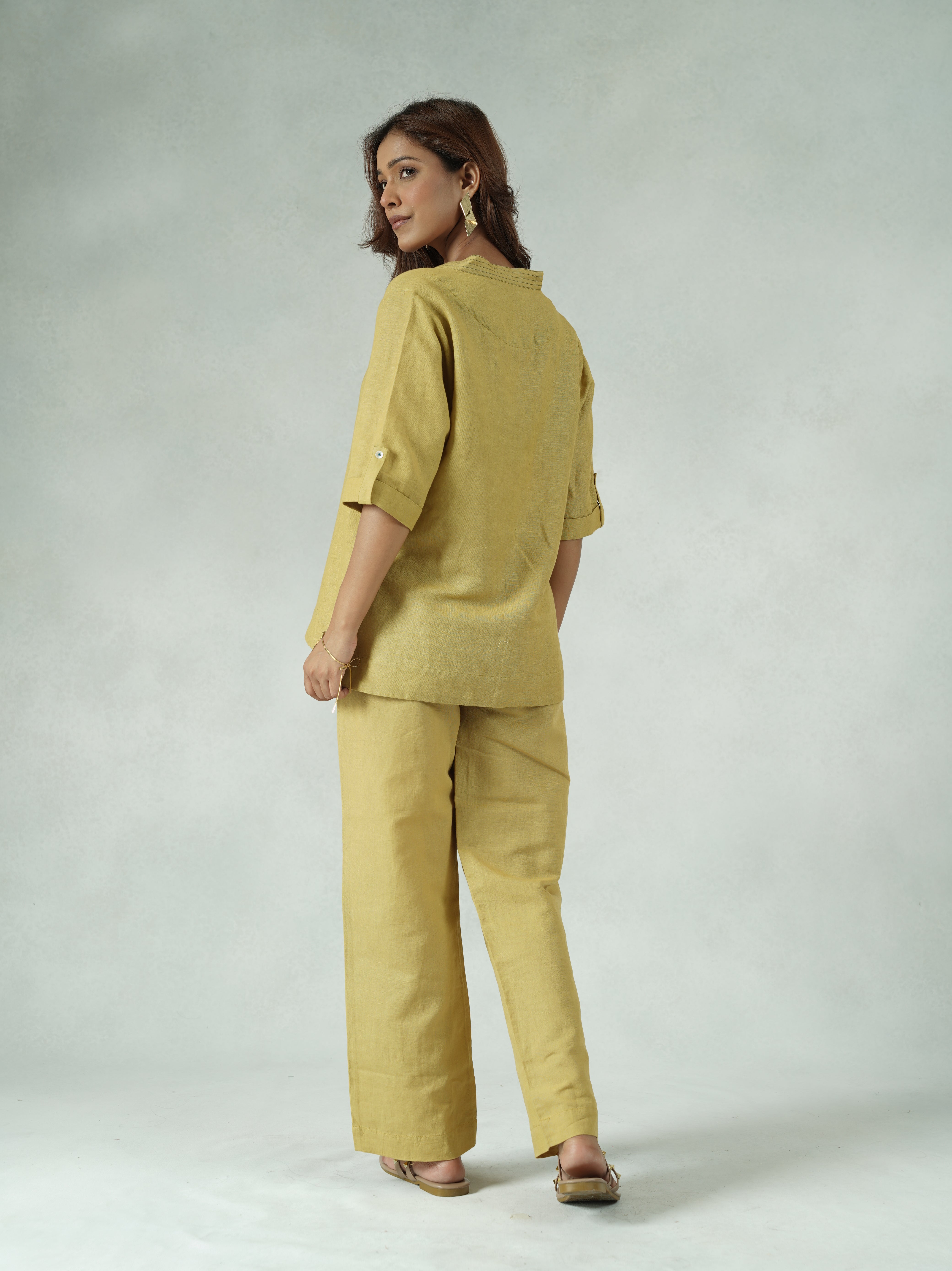 Botanical Embroidered Linen Cotton Co-ord Set