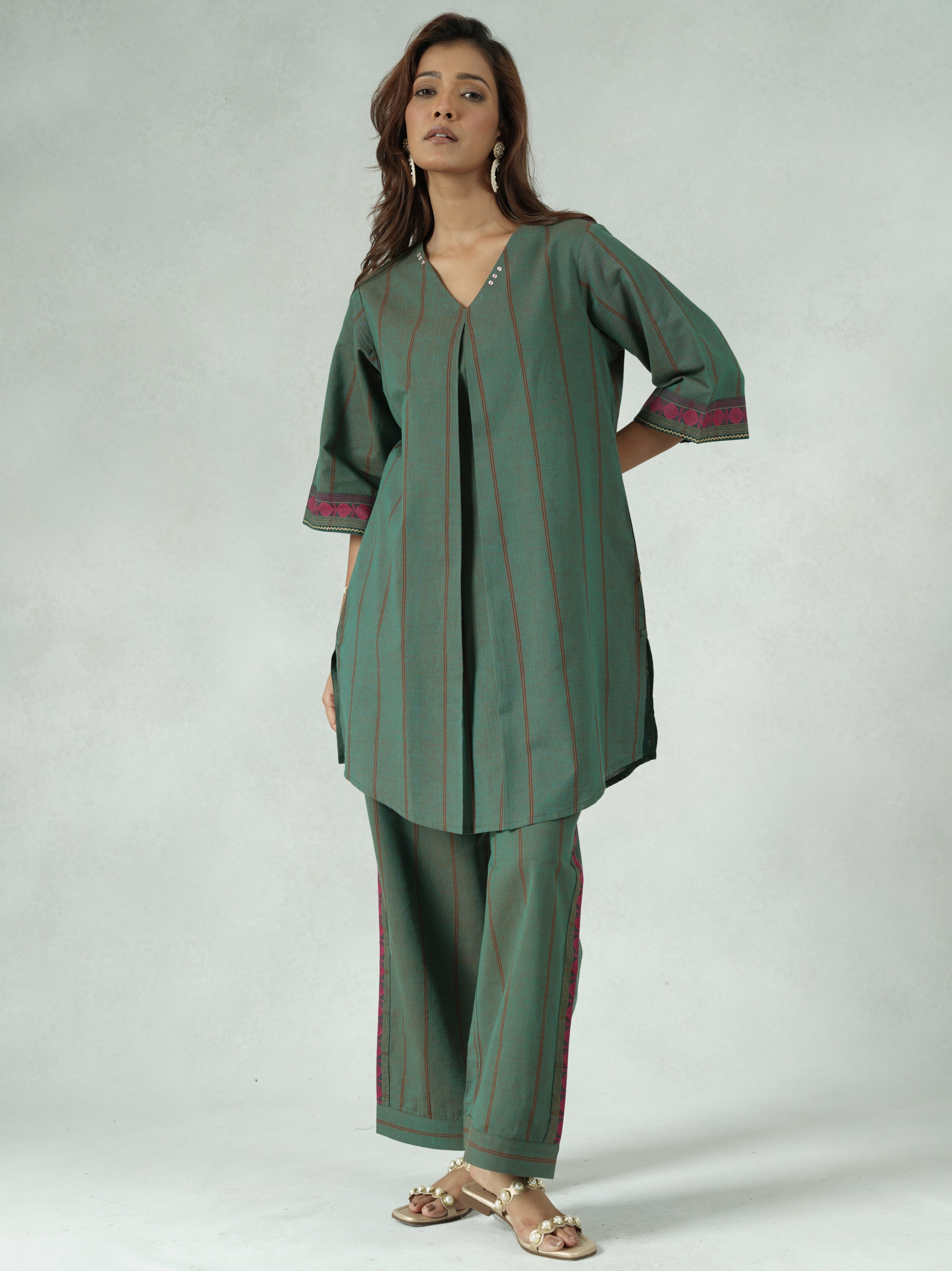 Handwoven Mangalgiri Cotton Co-ord Set