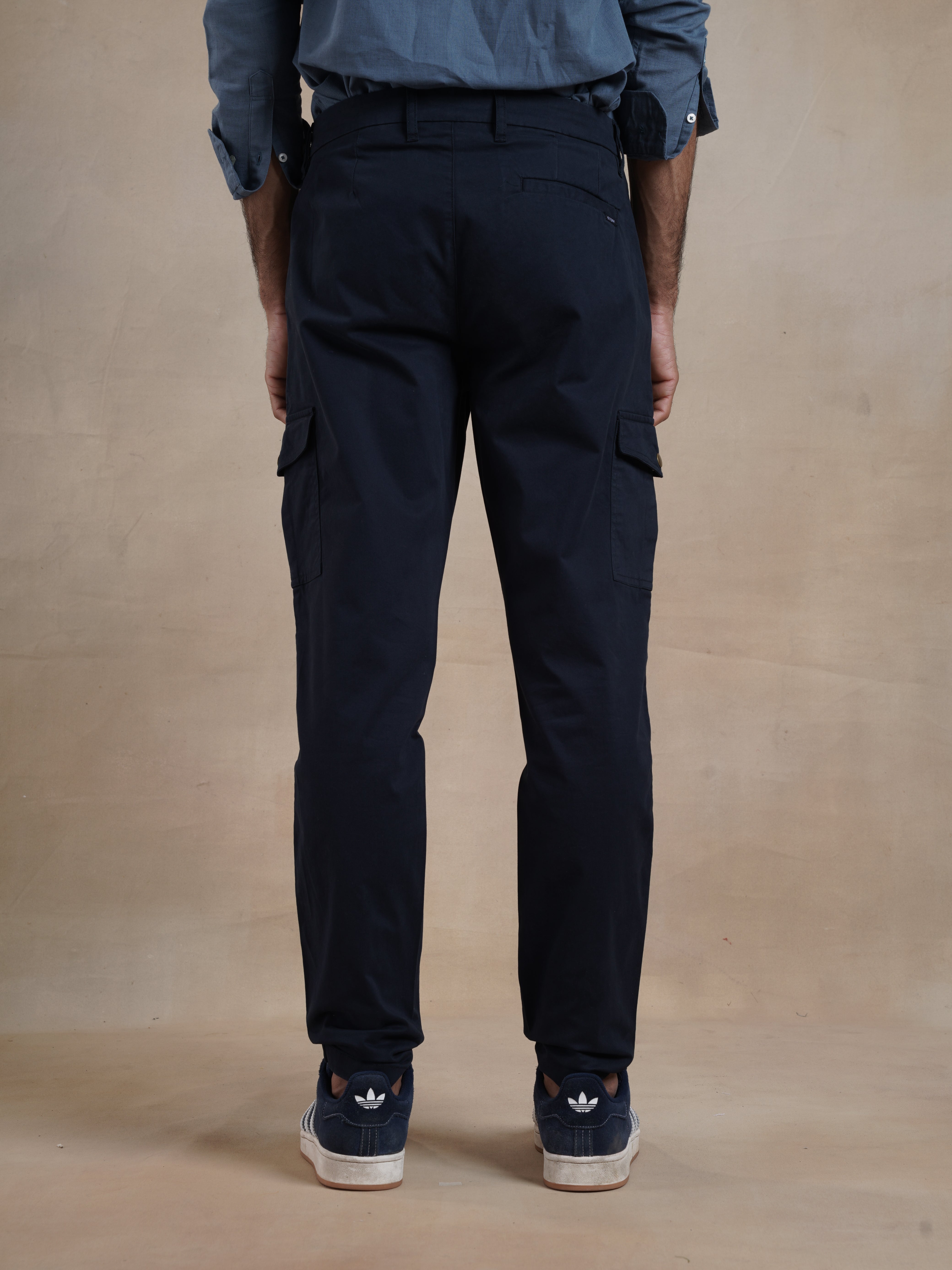 Men's Regular Fit Navy Cargos