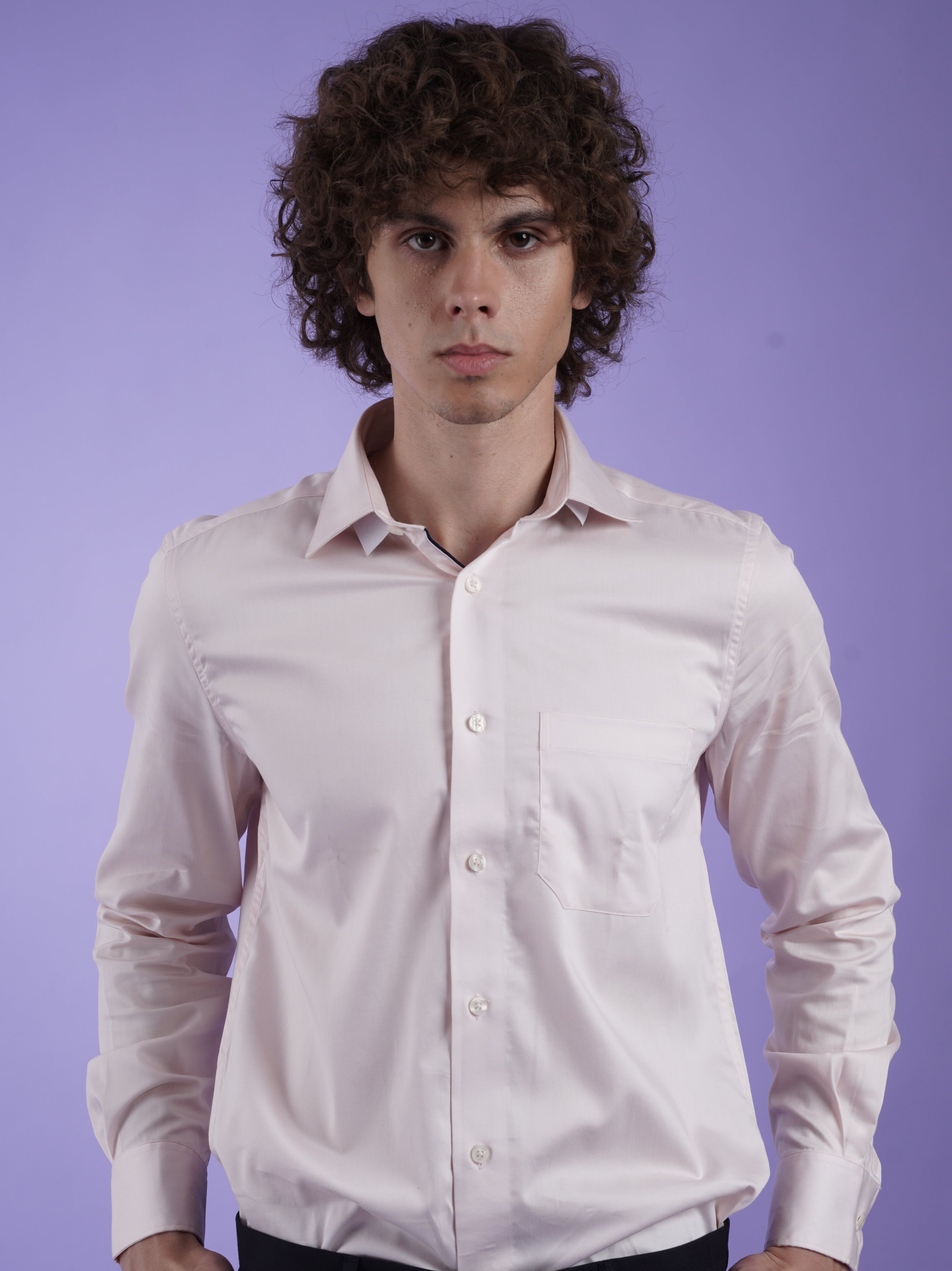 Men's Pink Formal Full Sleeves Shirt