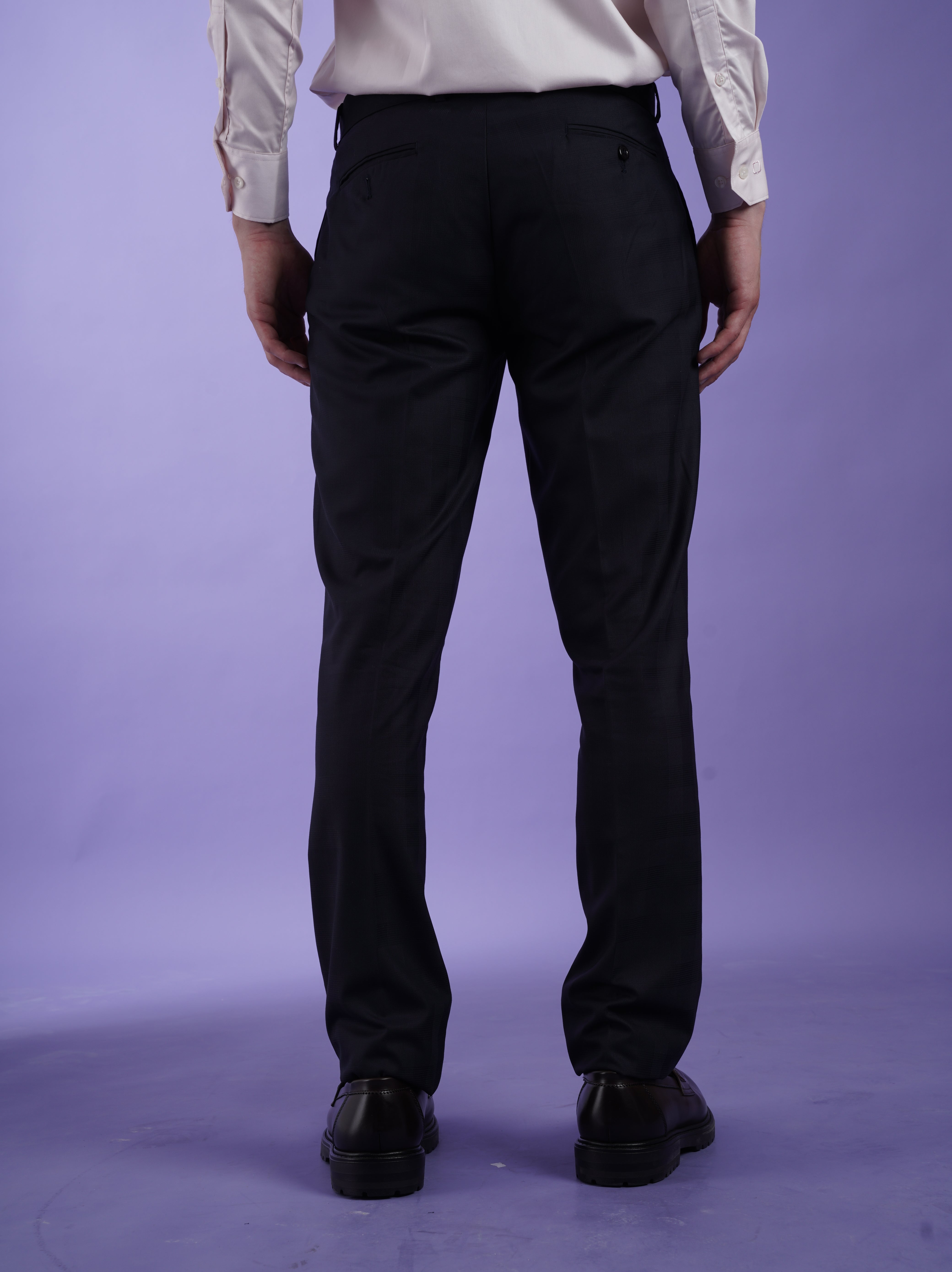 Men's Navy Formal Pant with Taped Waistband