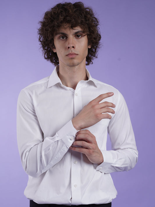 Men's White Formal Full Sleeves Shirt