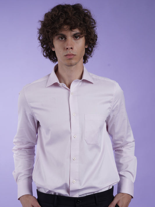 Men's Pink Formal Full Sleeves Shirt