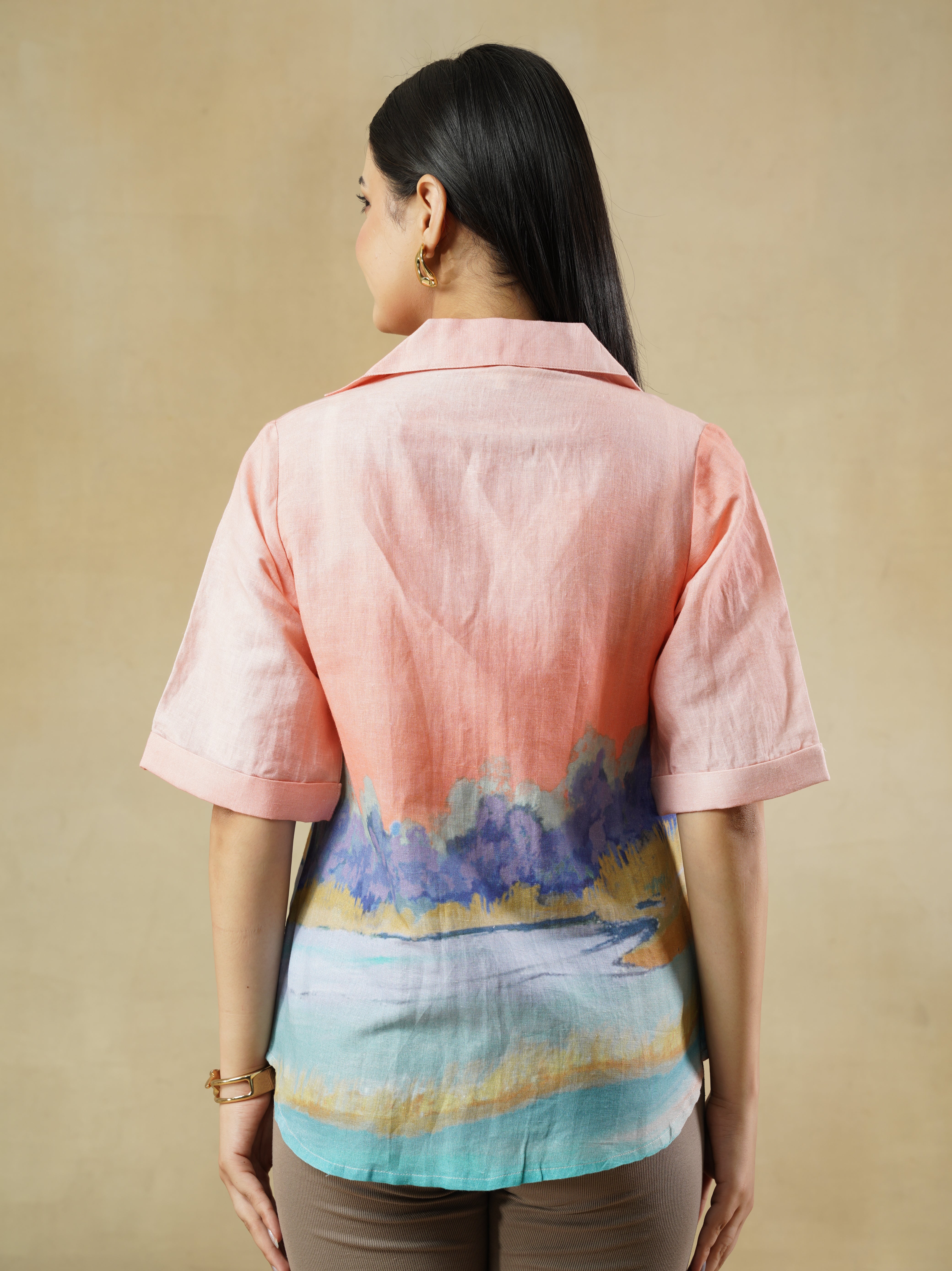 Women’s Multi-Print Linen Blend Shirt