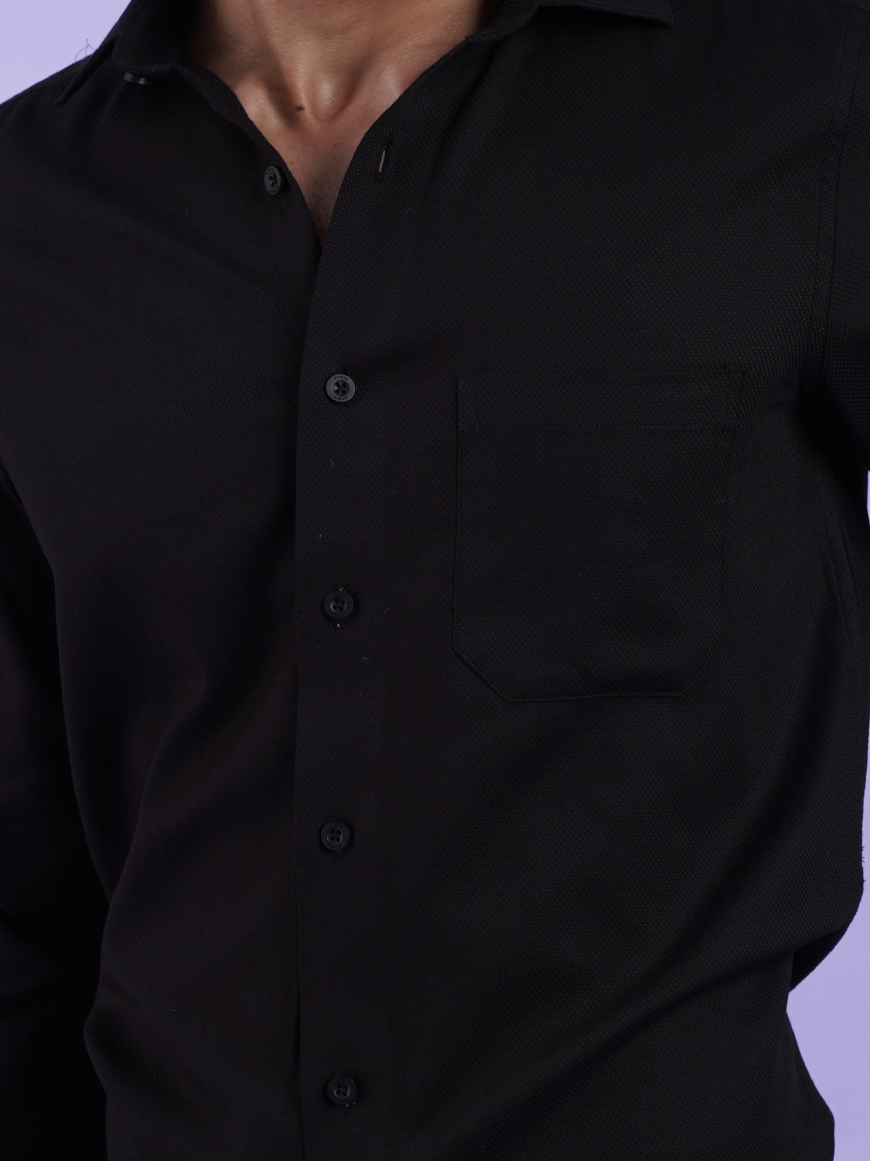Men's Black Full Sleeves Formal Shirt