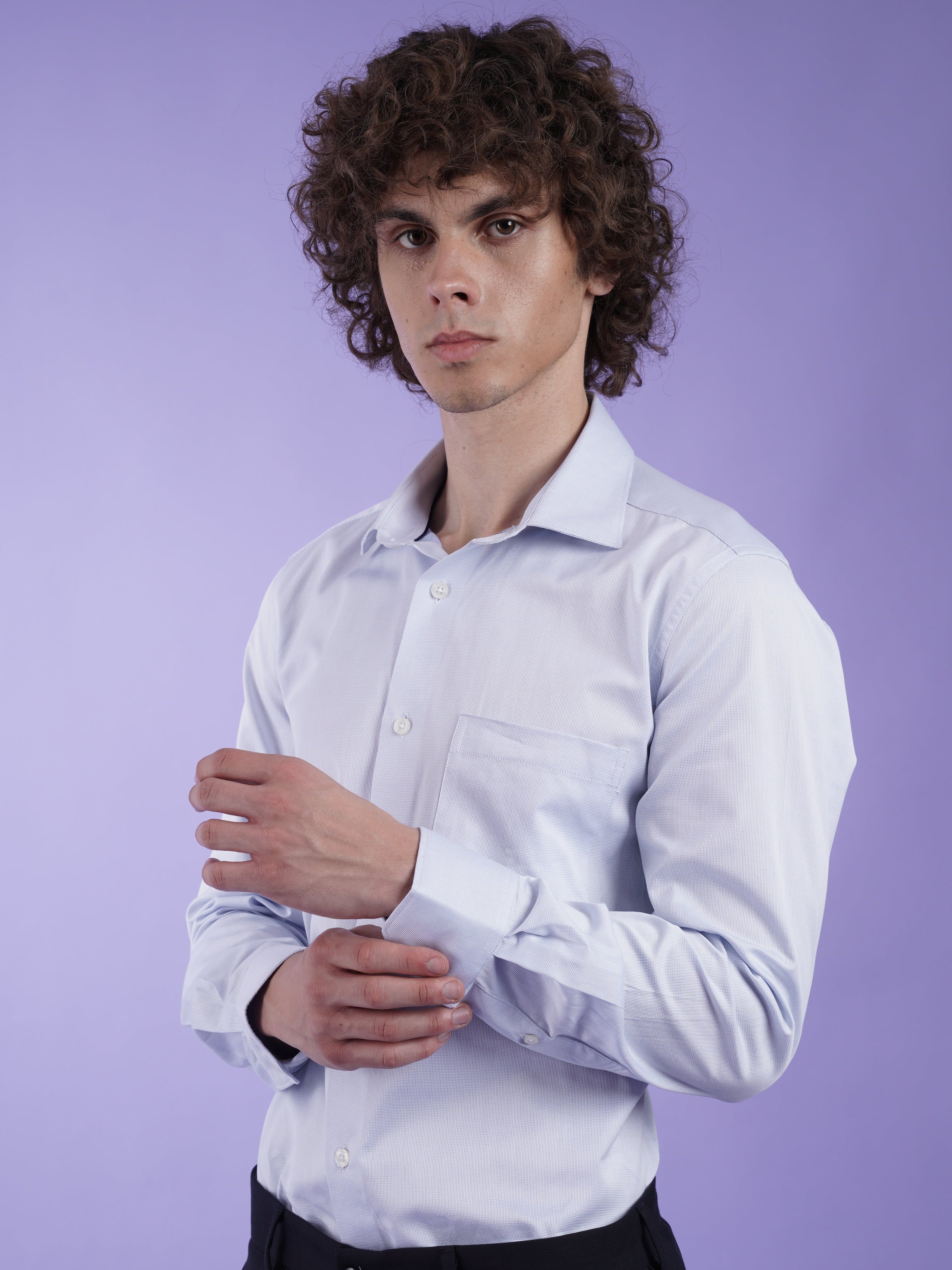 Men's Blue Formal Full Sleeves Shirt