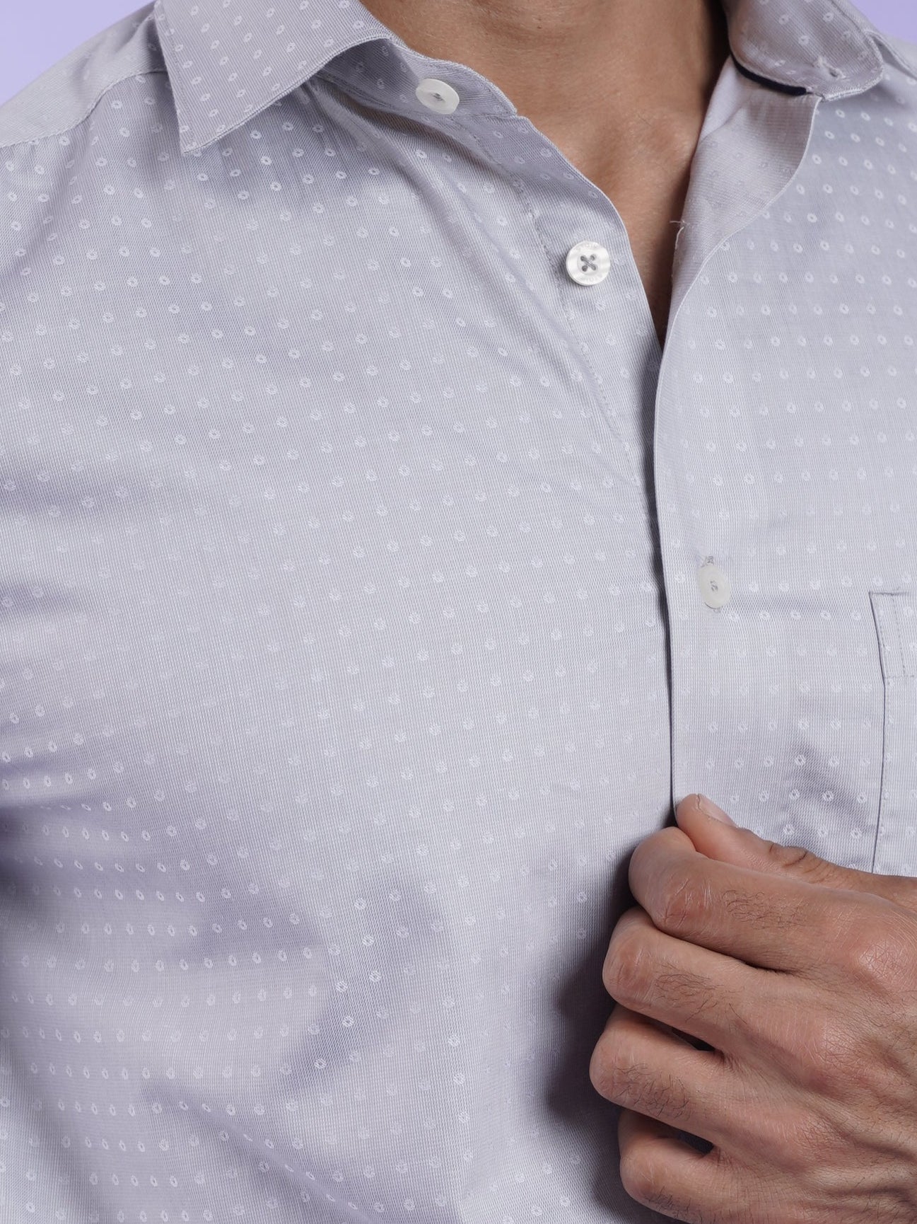Men's Grey Full Sleeves Formal Shirt