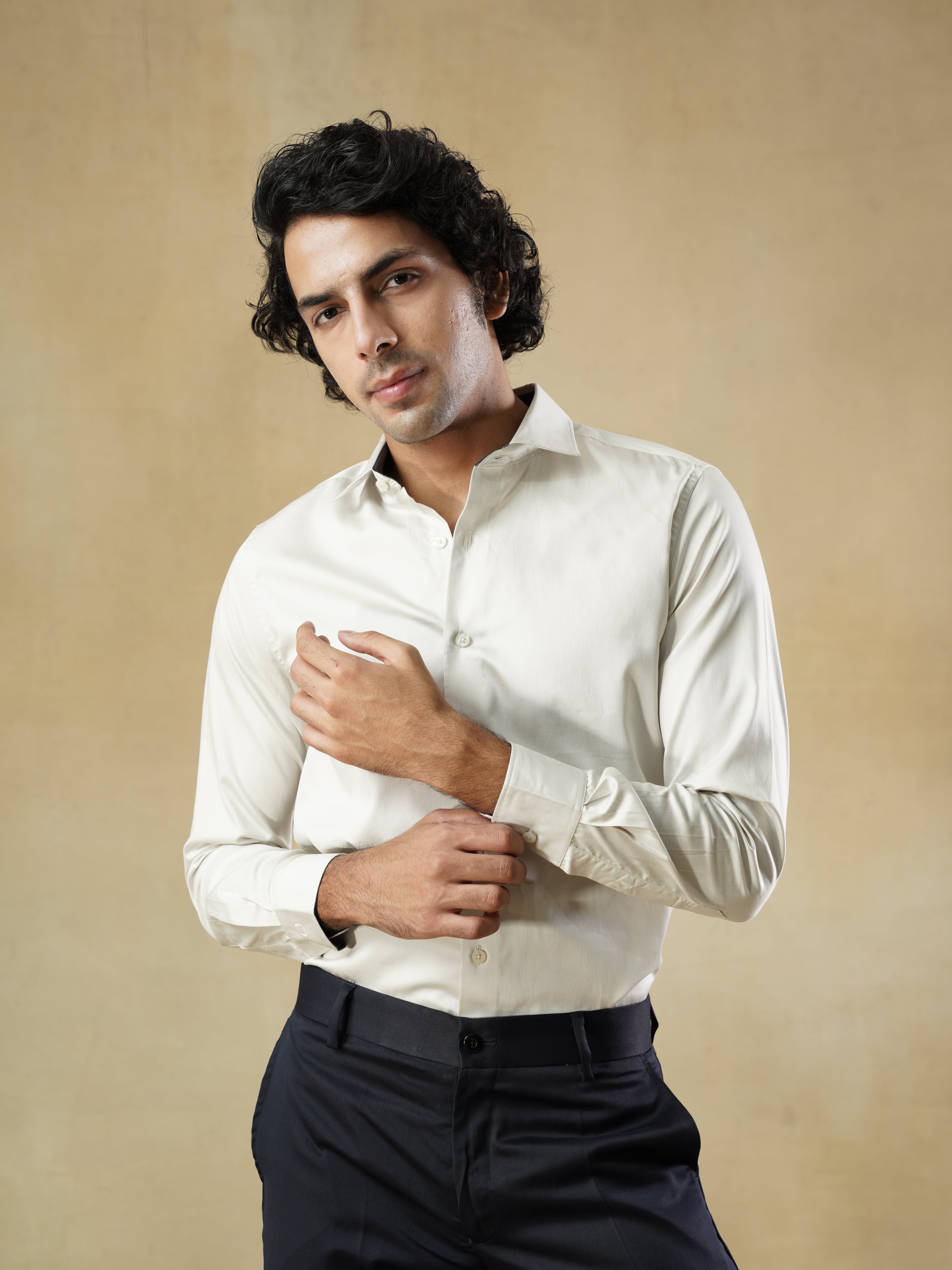 Men's White Formal Full Sleeves Shirt