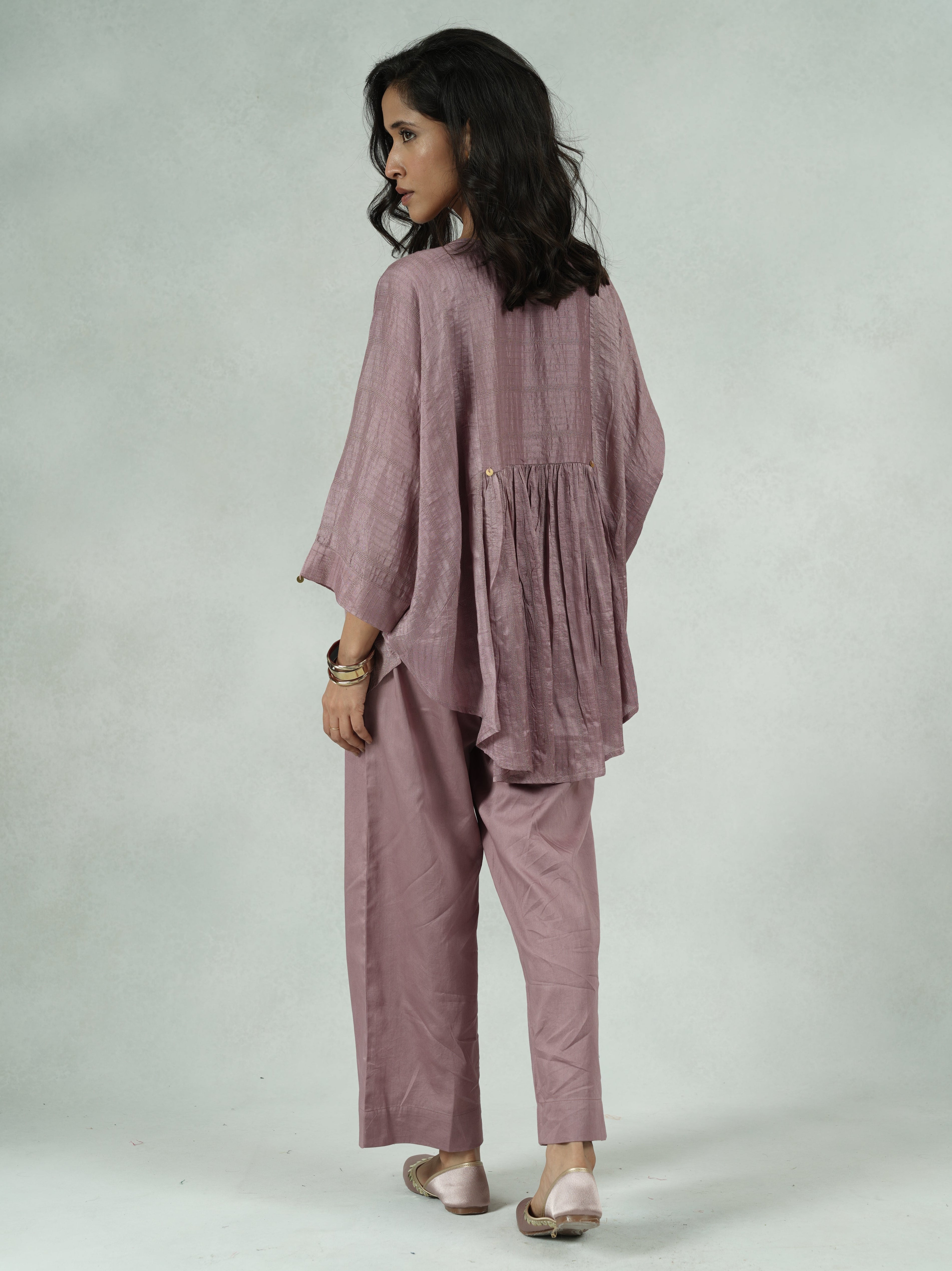 Handcrafted Dola Silk Kaftan Co-Ord Set with Coin Detailing – Kamala