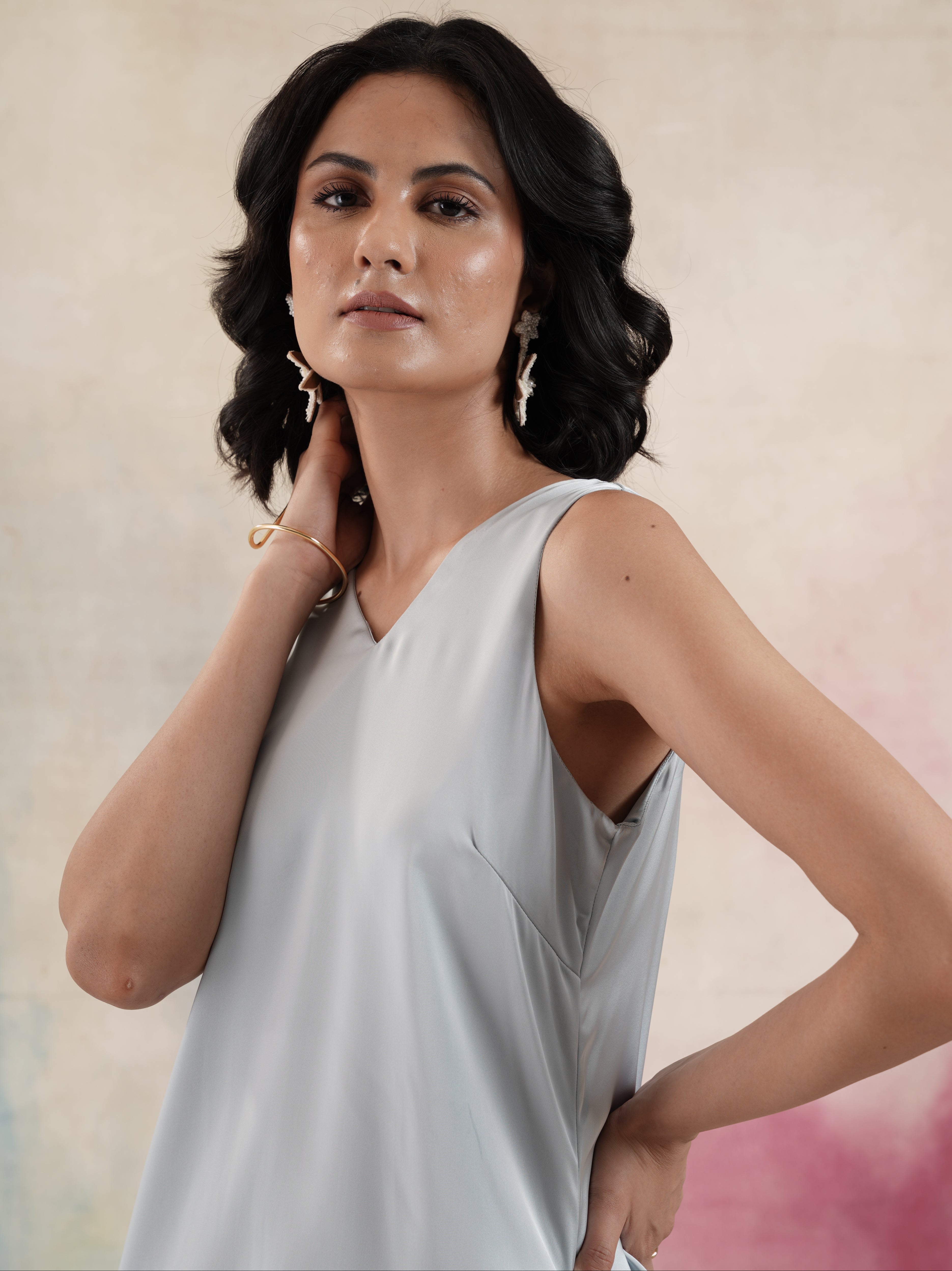 Women's Blue Sleeveless Top
