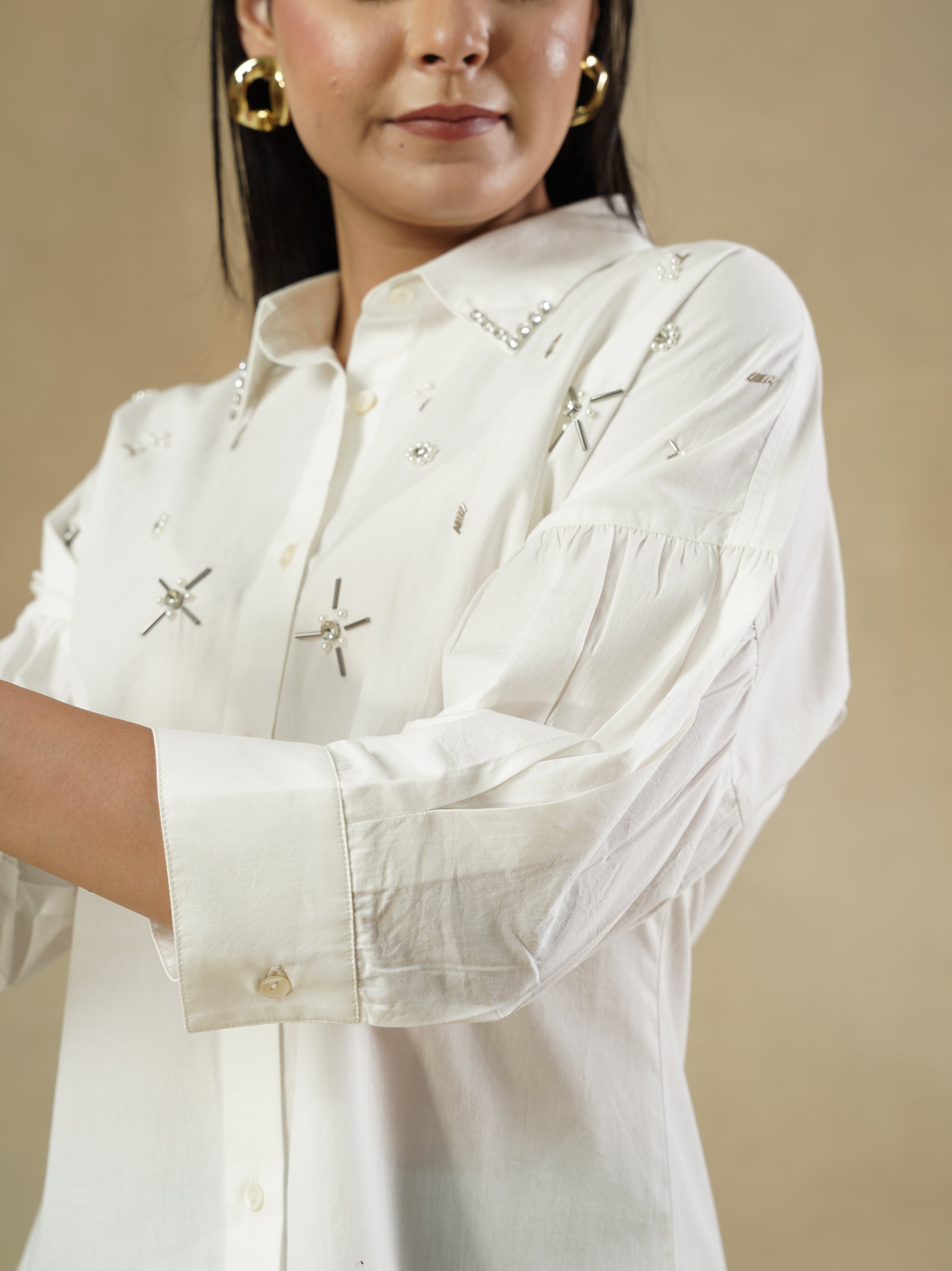Celestial Embellished Cotton Shirt