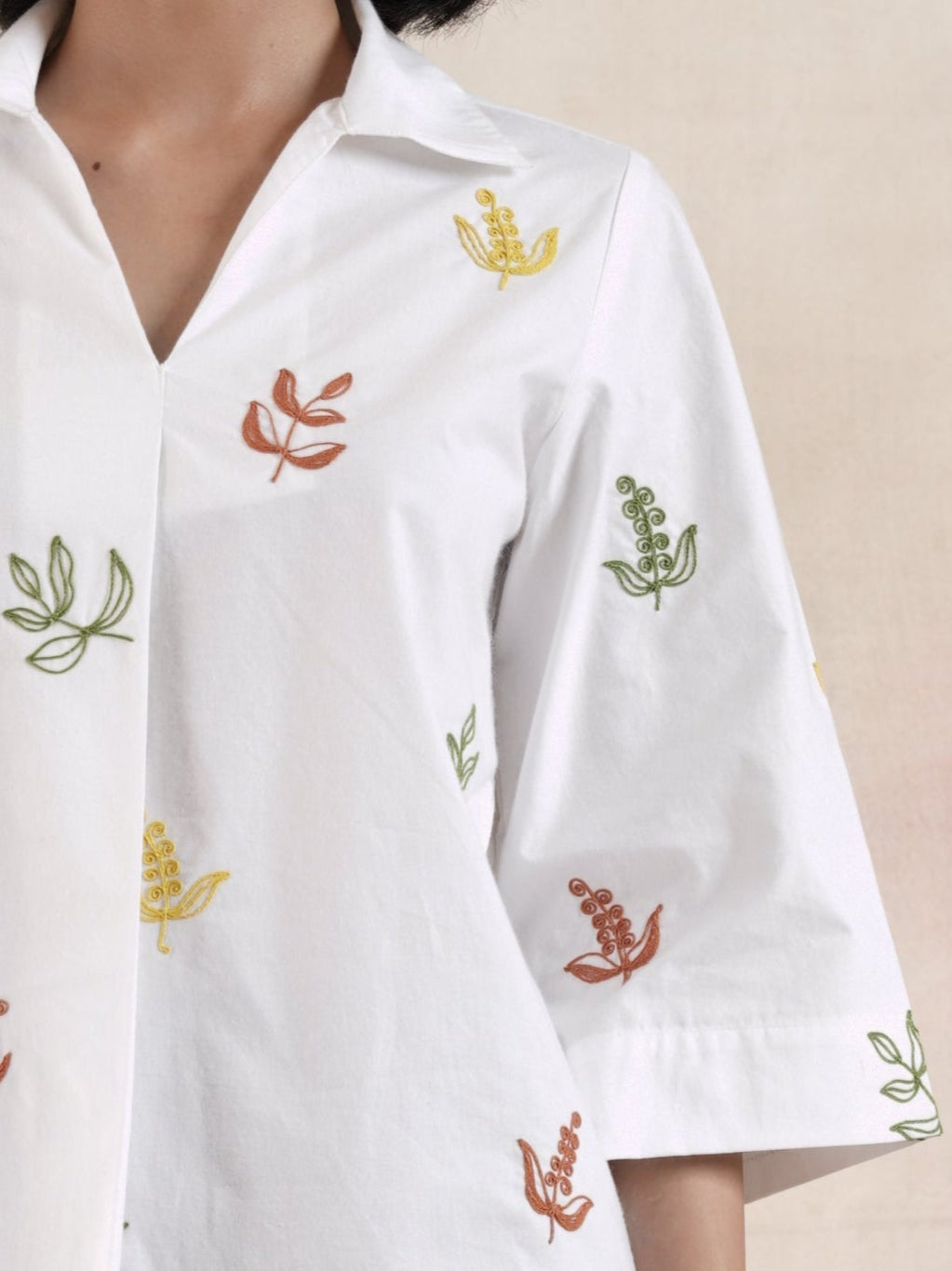 Women's Embroidered Collar Neck Top