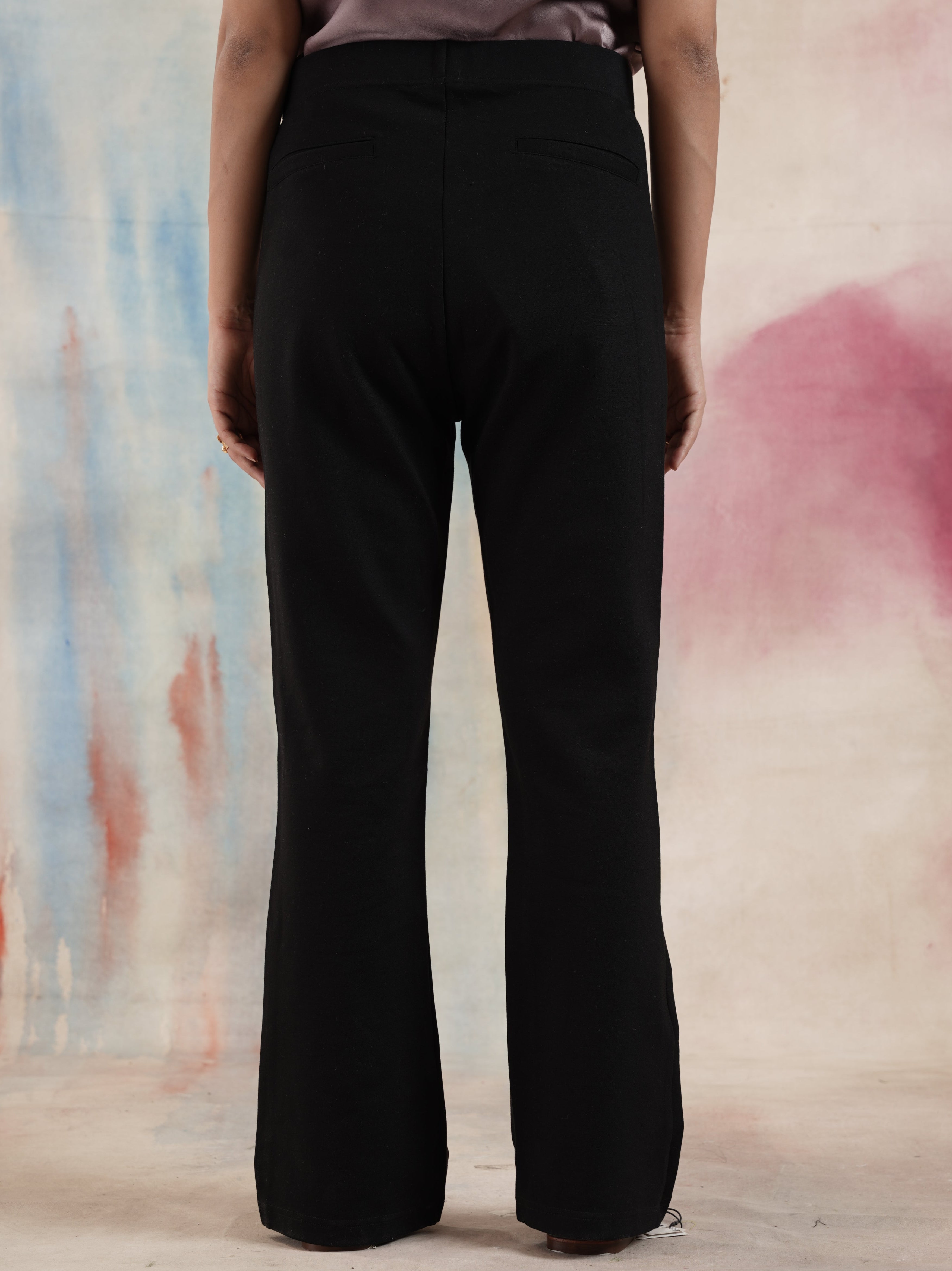 Women's Black Flared Jeggings