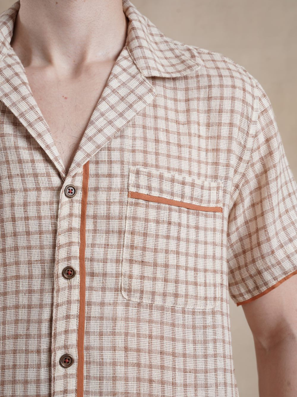 Men's Textured Jute Blend Check Shirt