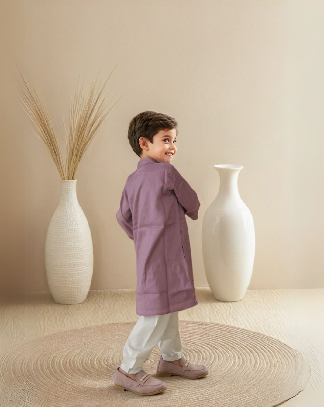 Boy's Purple Ethnic Kurta Set