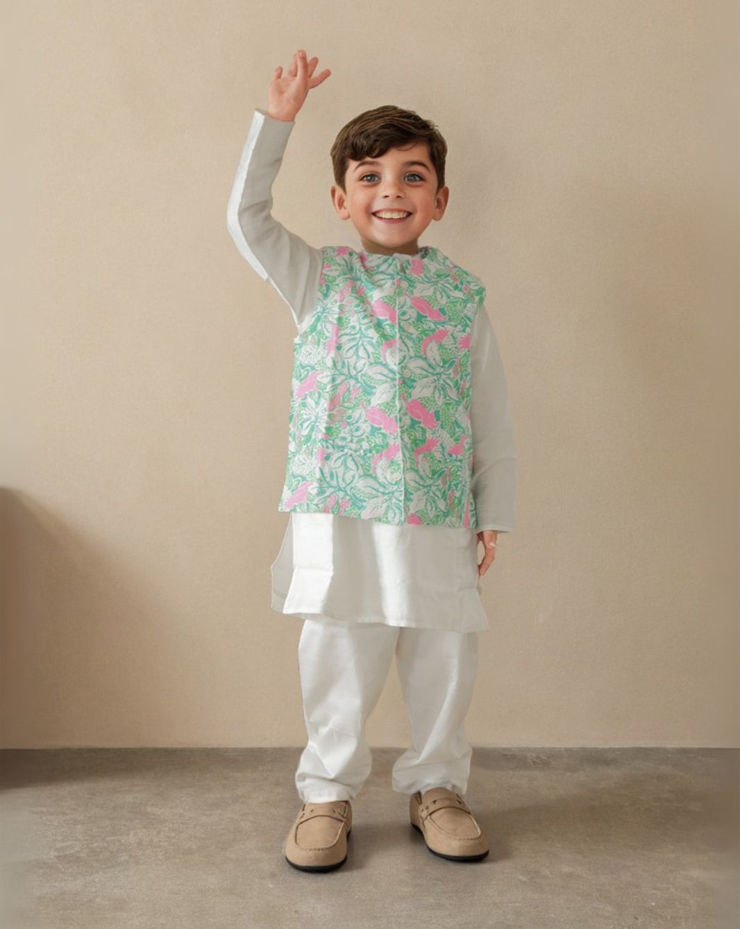 Boy's White Ethnic Kurta Set