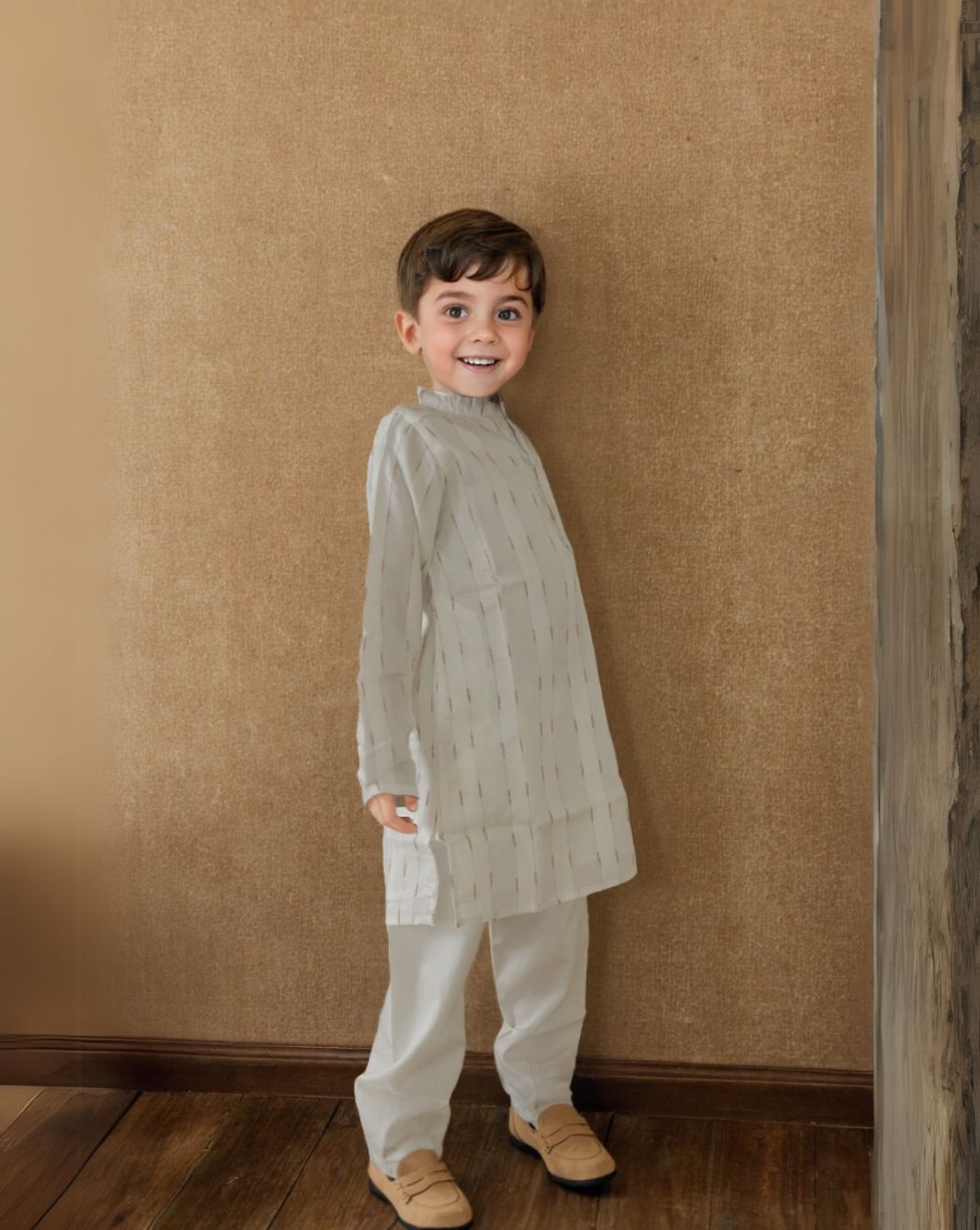 Boy's White Ethnic Kurta Set